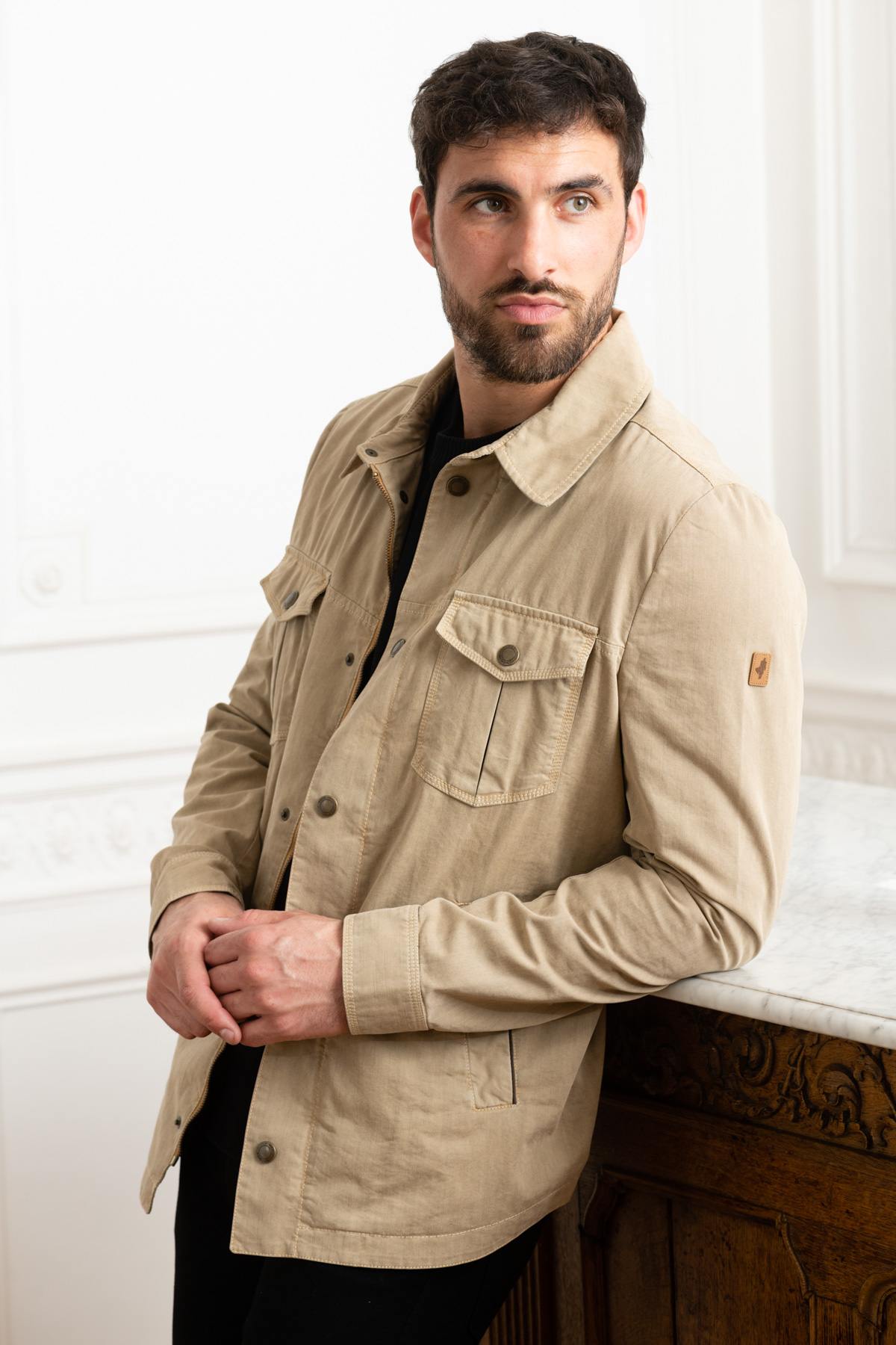 Beige overshirt jacket - Image n°1