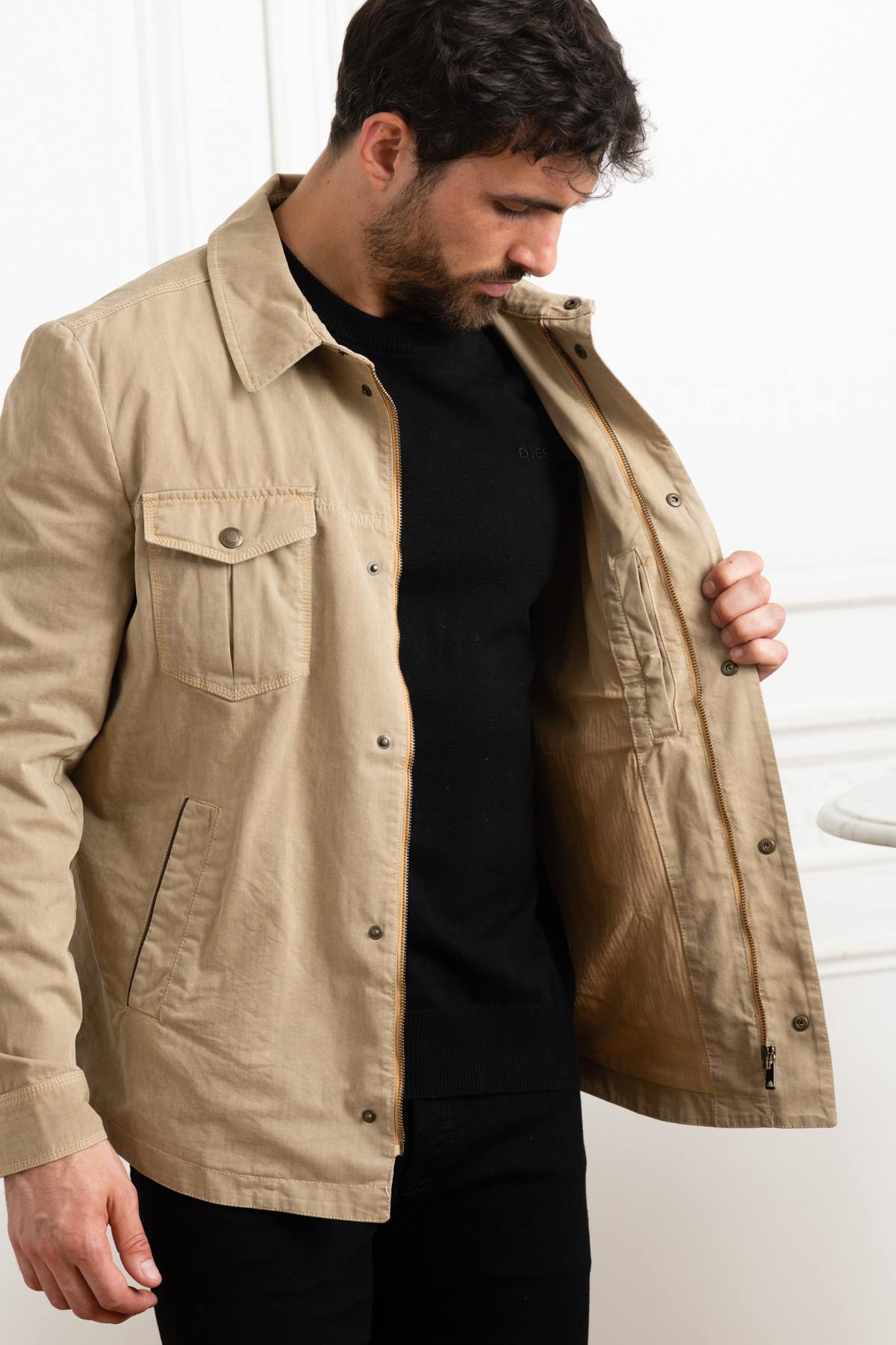 Beige overshirt jacket - Image n°4