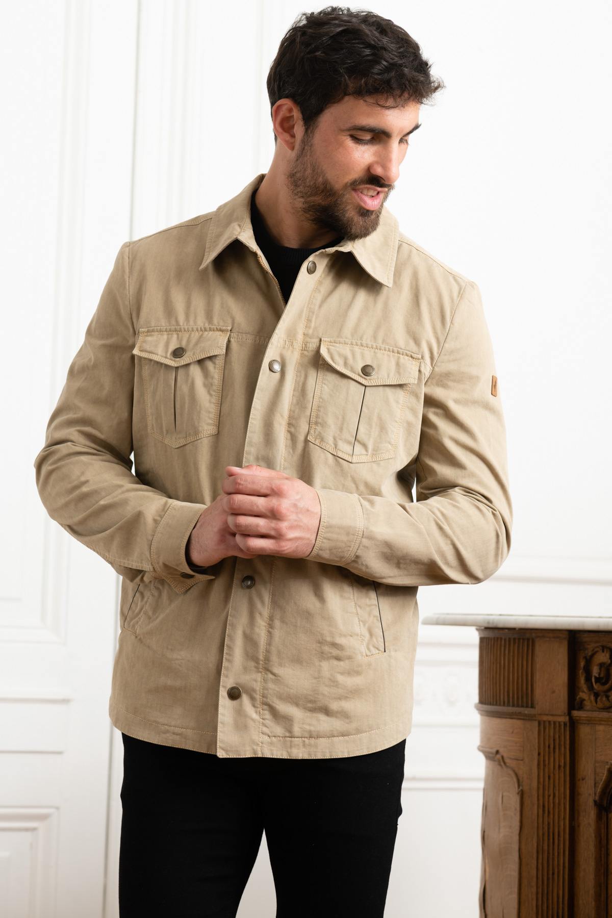 Beige overshirt jacket - Image n°6