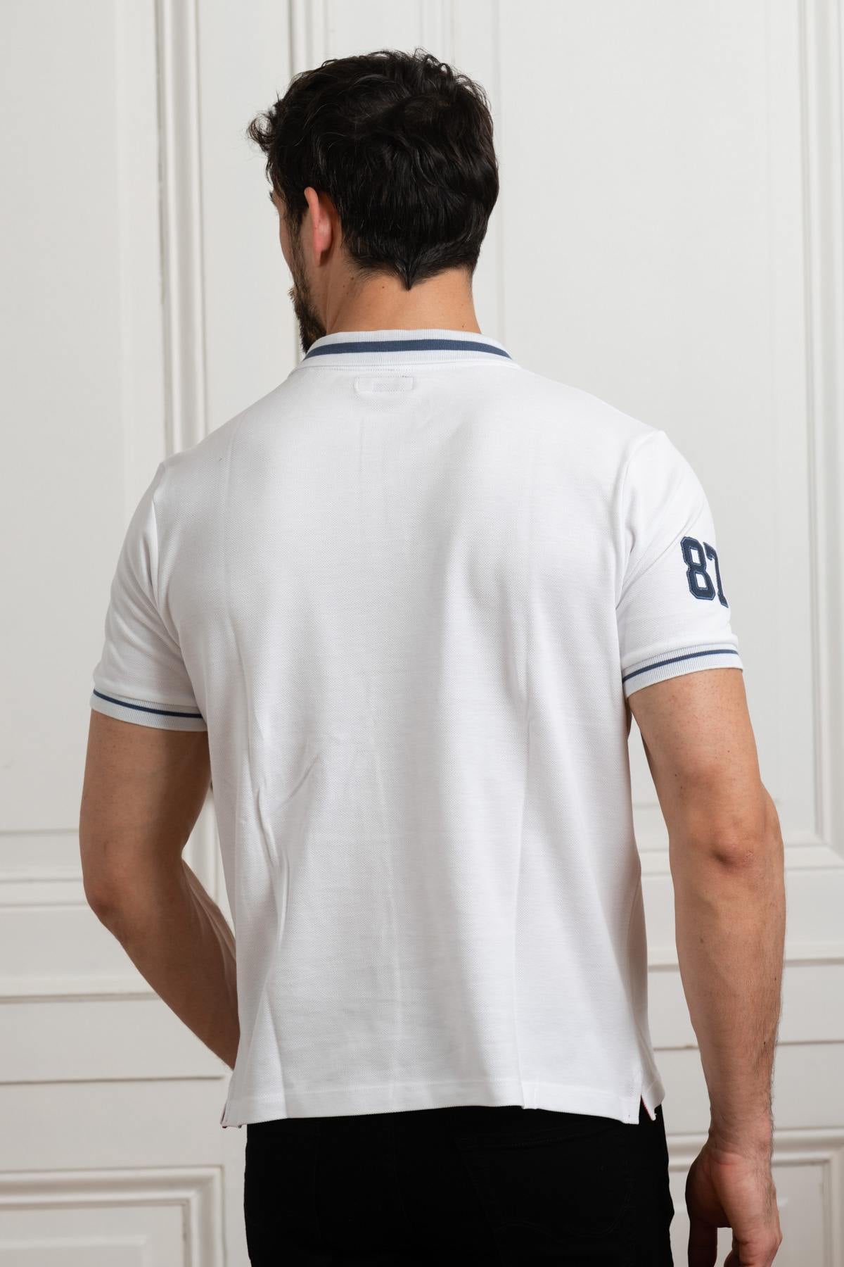 White USA flag polo shirt - Image n°2