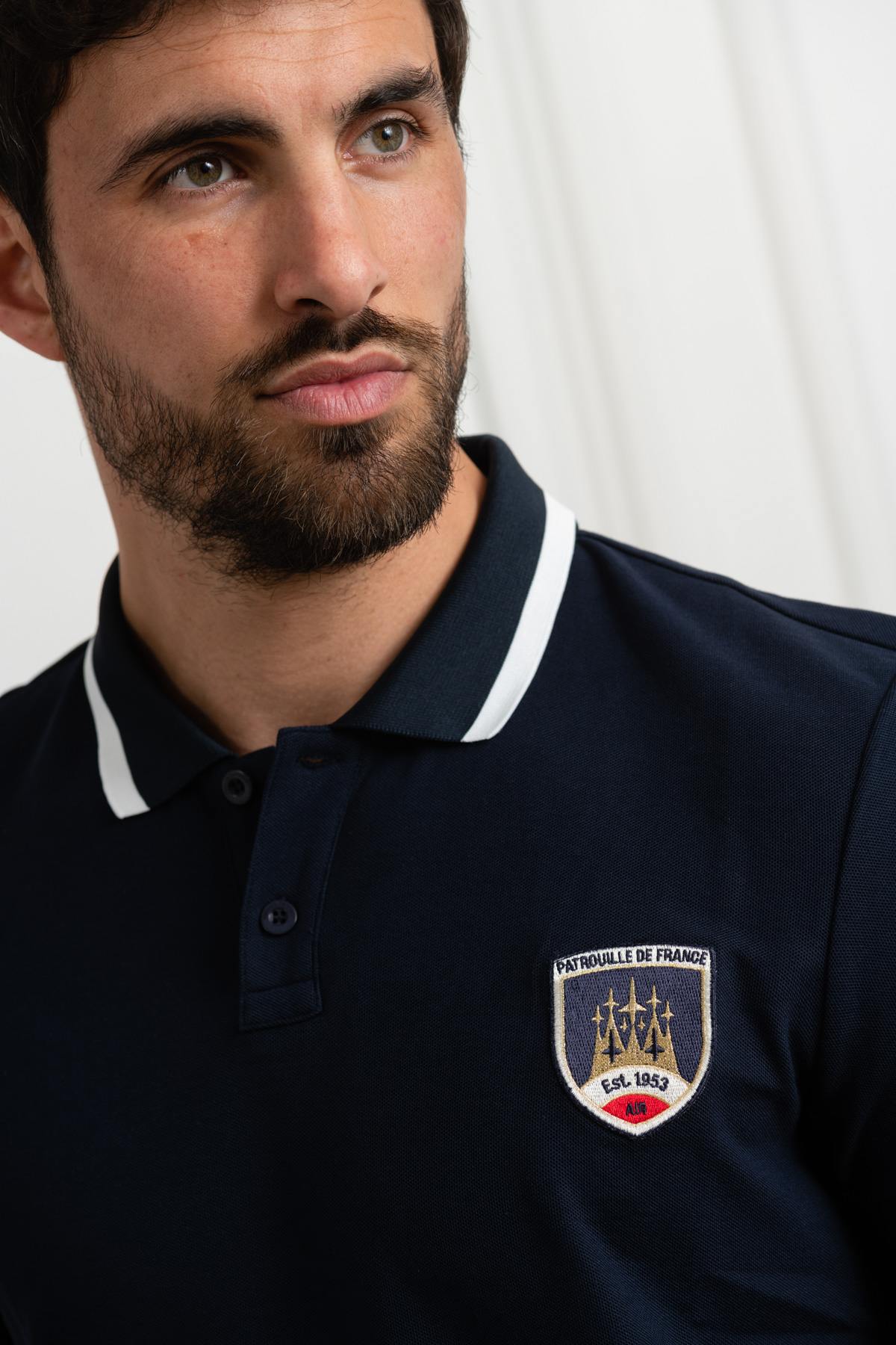 Patrouille de France men's blue polo shirt - Image n°3