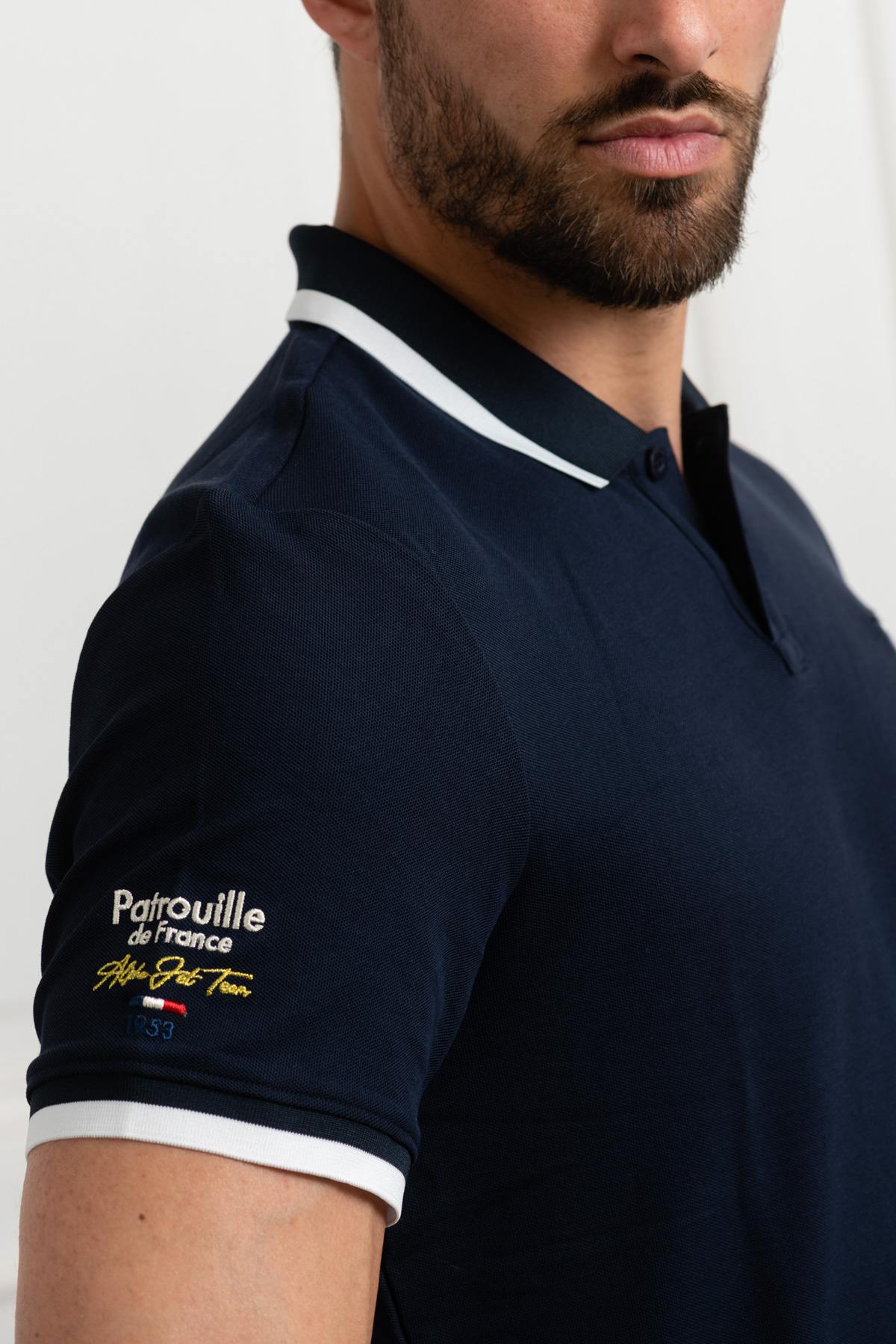 Patrouille de France men's blue polo shirt - Image n°2