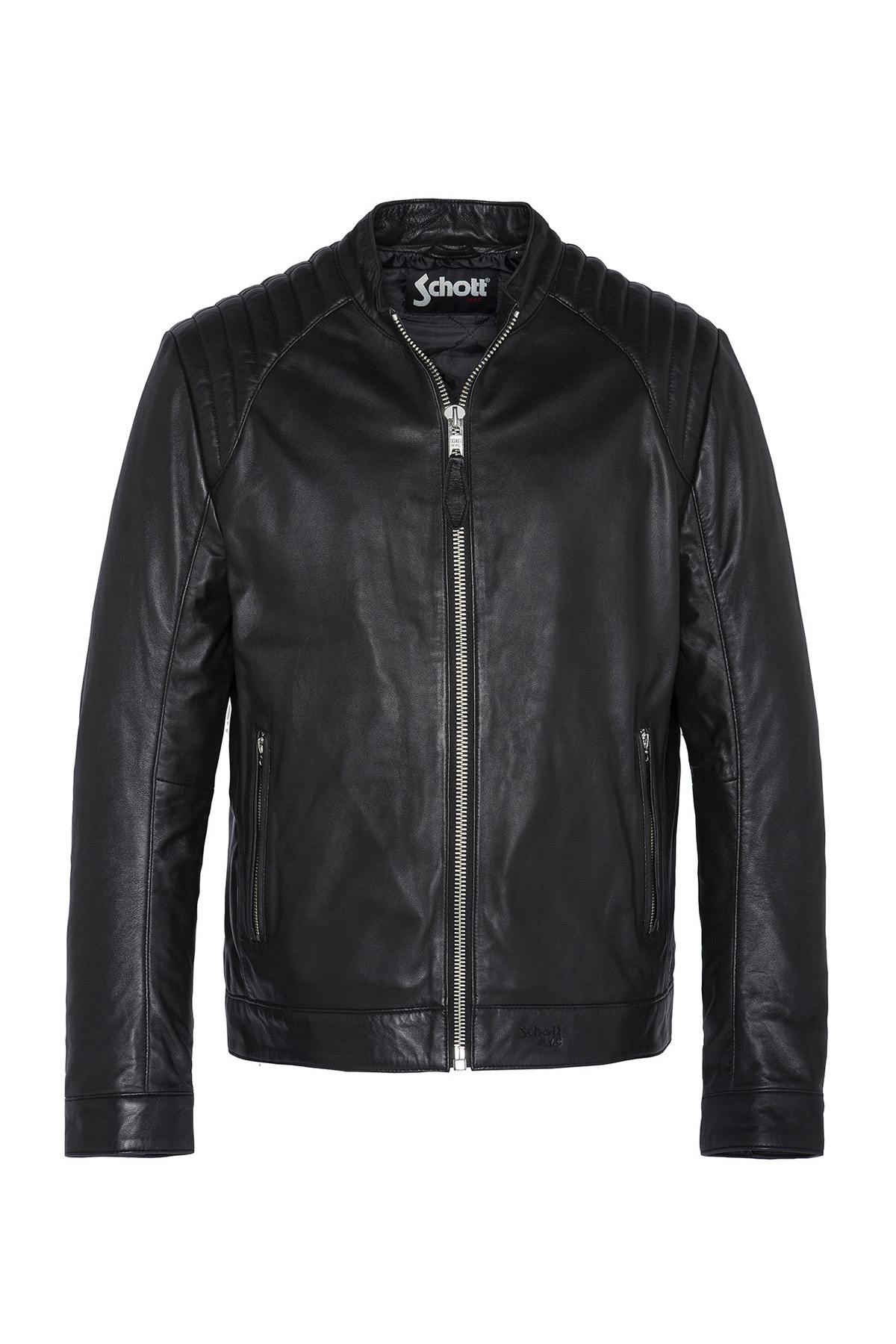 Black lambskin leather jacket - Image n°9