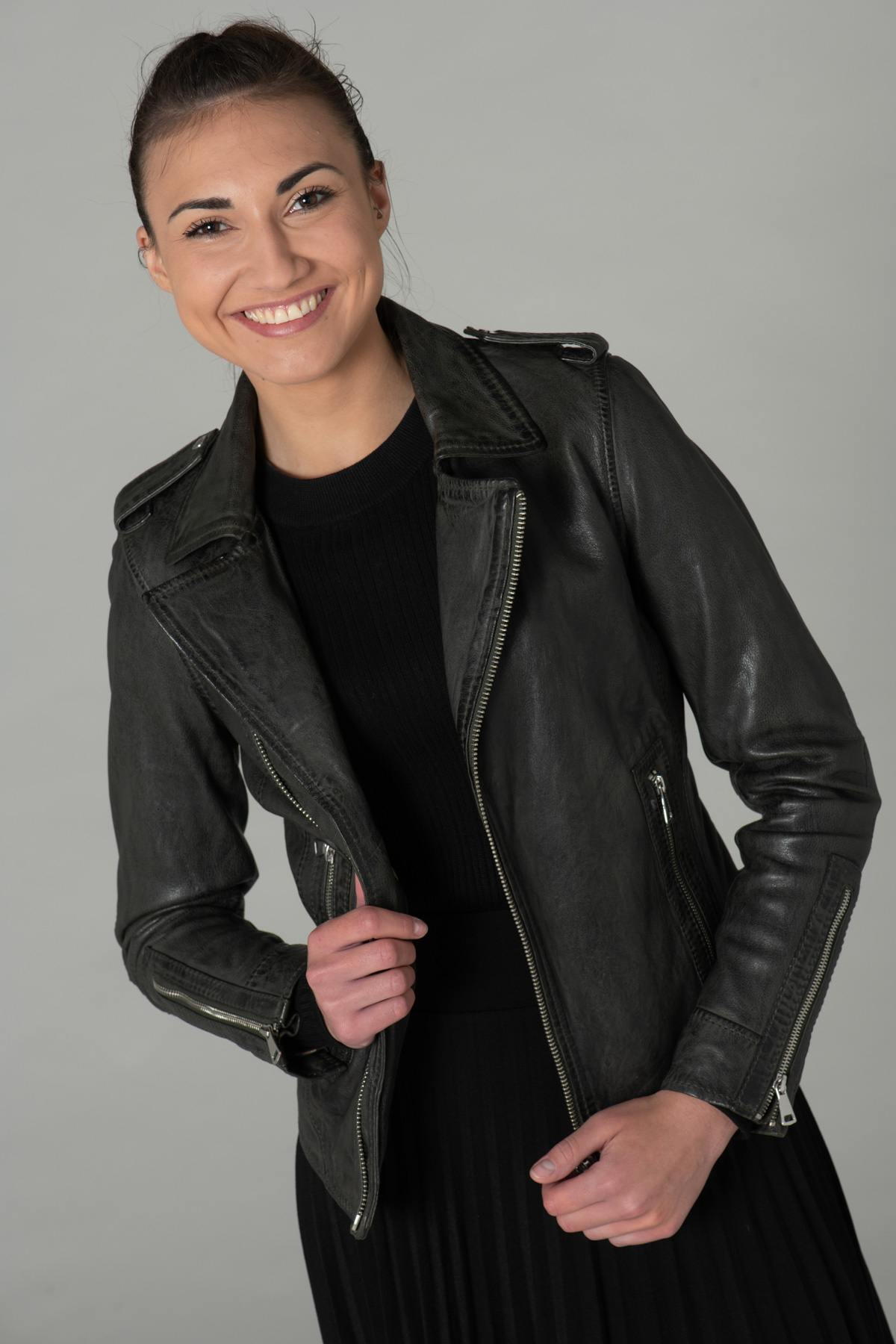  Perf style khaki leather jacket - Image n°3