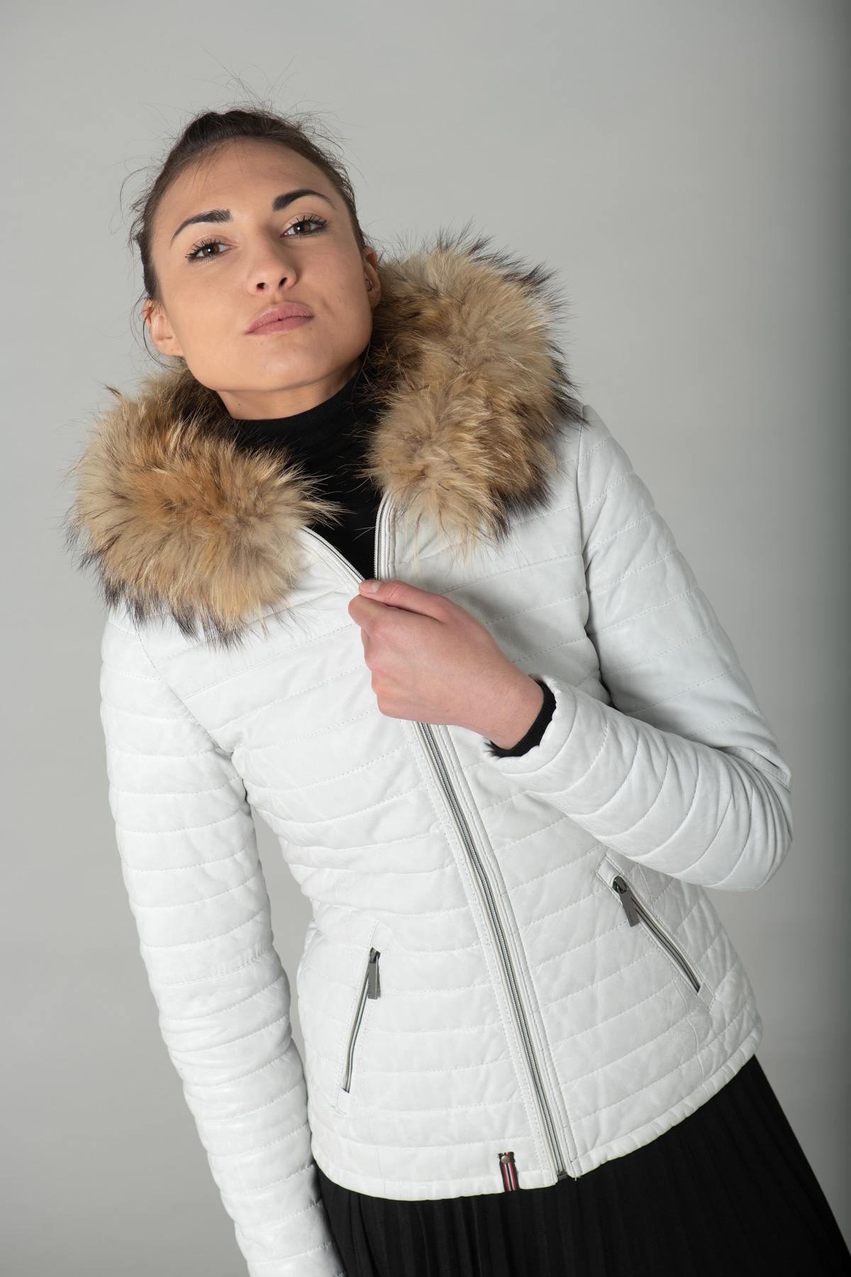 White leather down jacket - Image n°3