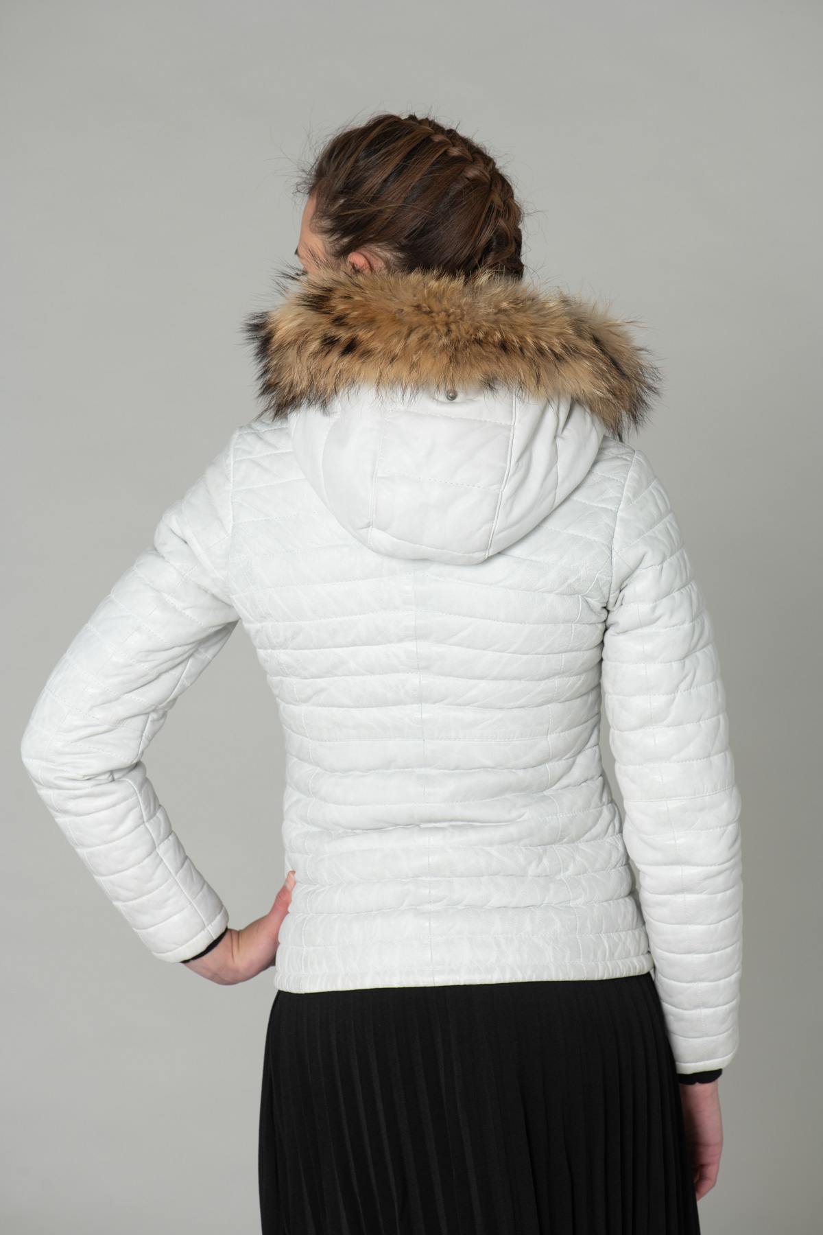 White leather down jacket - Image n°6