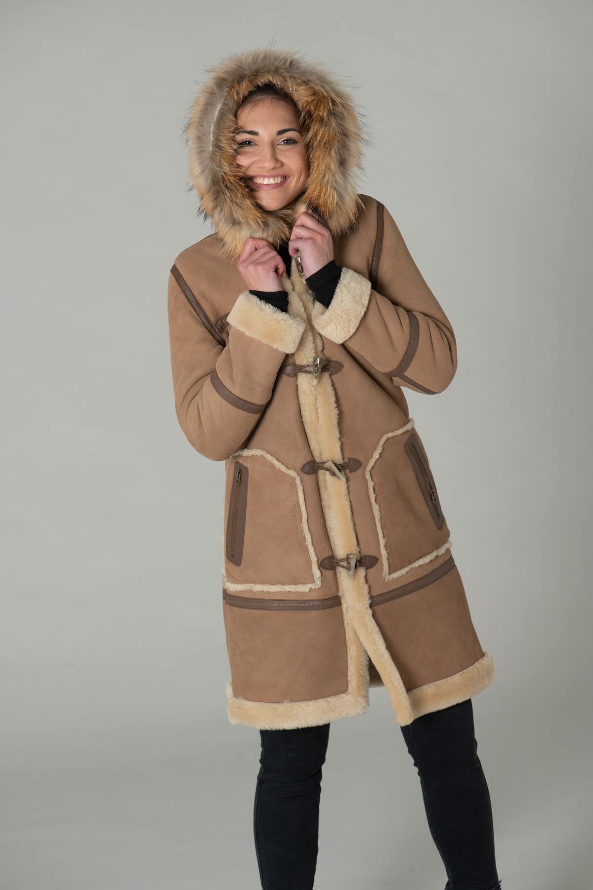 Long woolen coat Duffle Coat - Image n°3