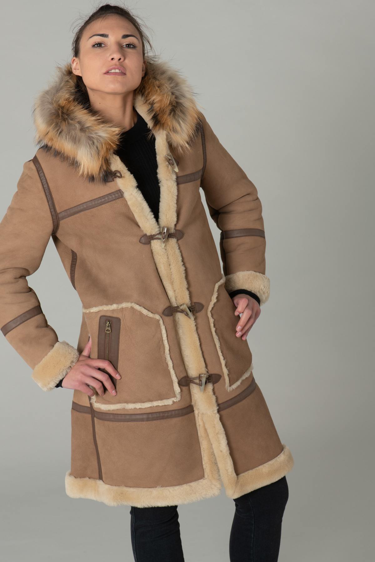 Long woolen coat Duffle Coat - Image n°7