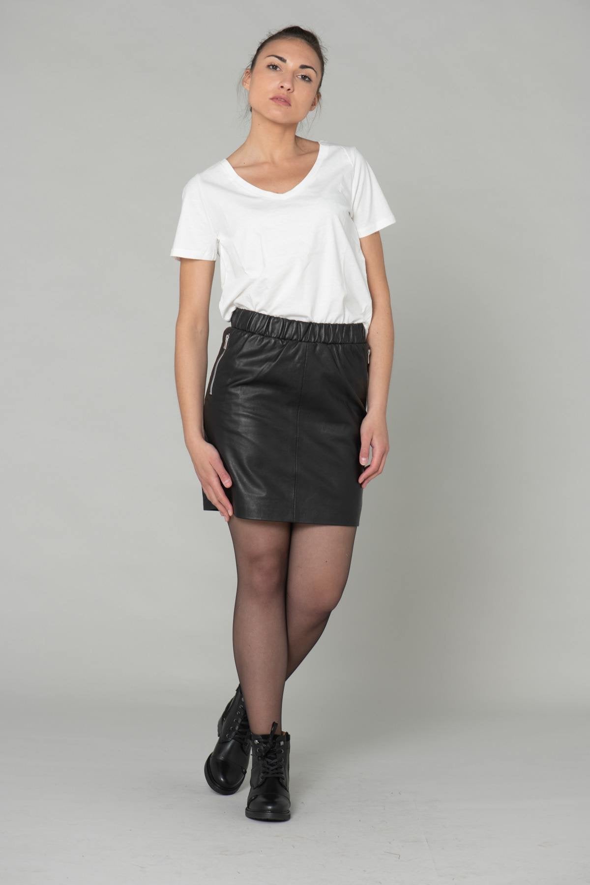 Lamb leather skirt - Image n°2