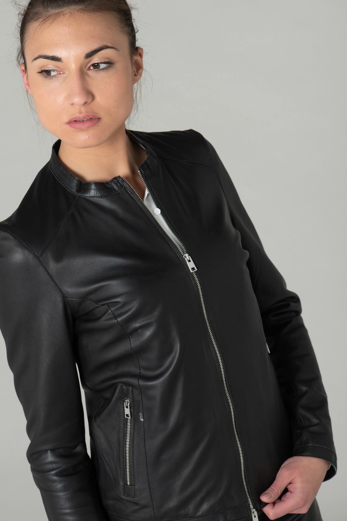 Black smooth leather jacket - Image n°6