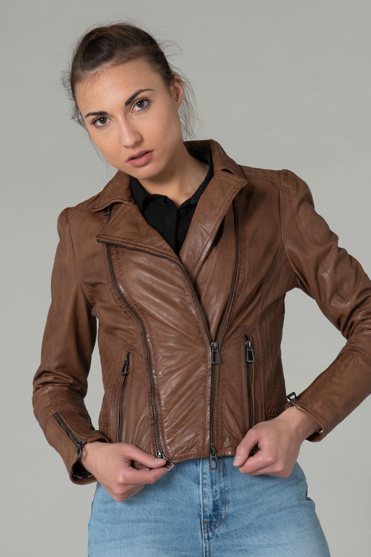 Perfecto in aged brown leather - Image n°3