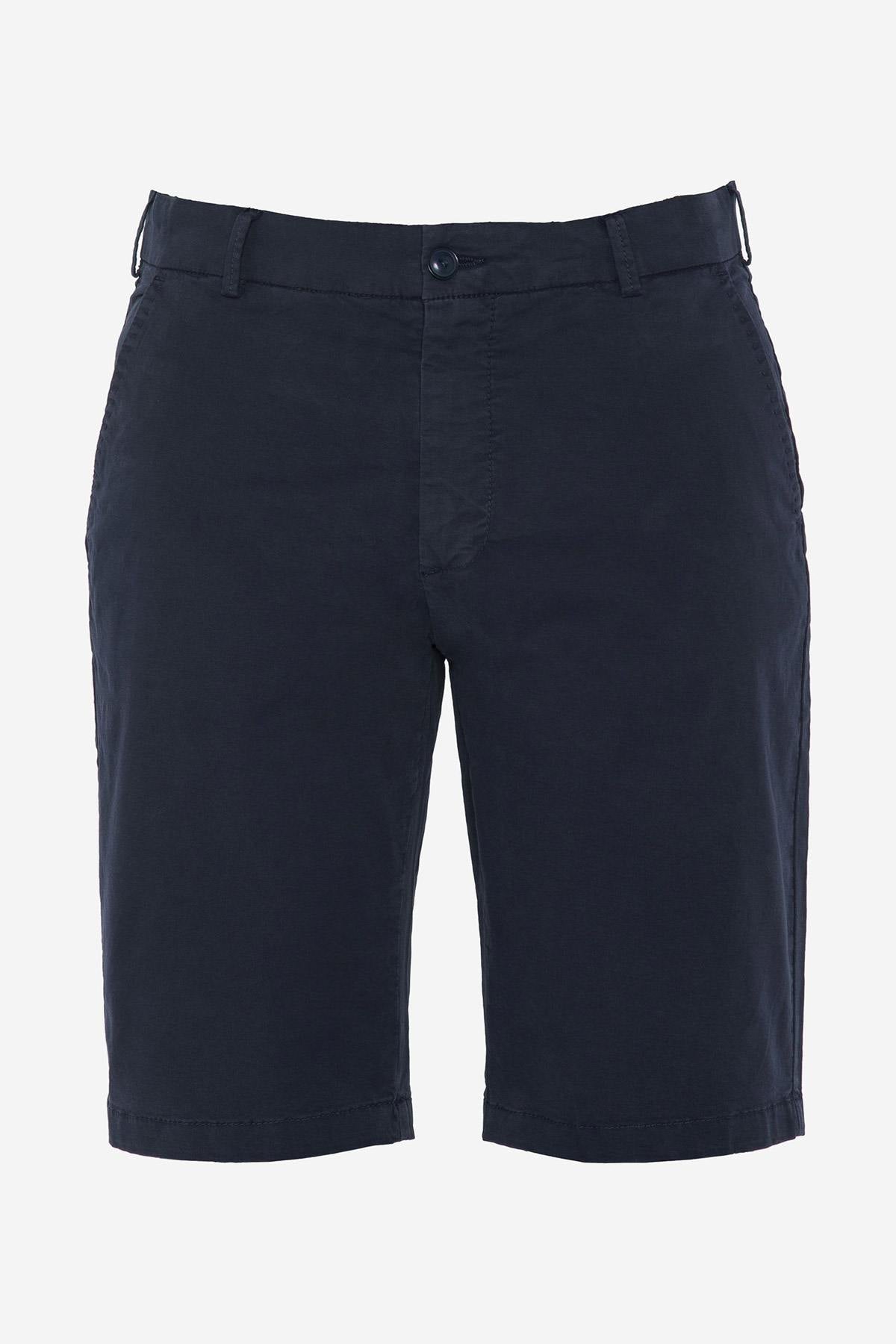 Navy blue chino shorts - Image n°3