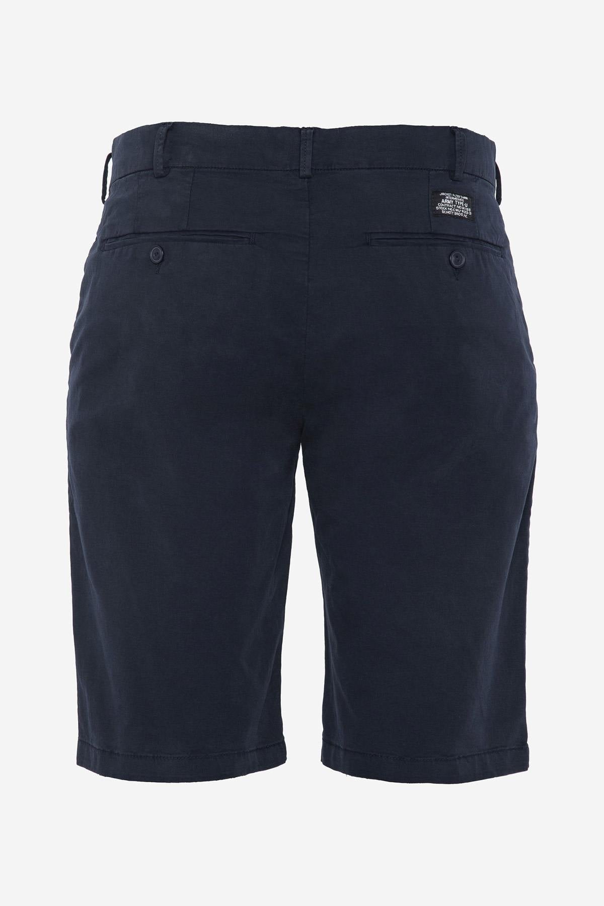 Navy blue chino shorts - Image n°2