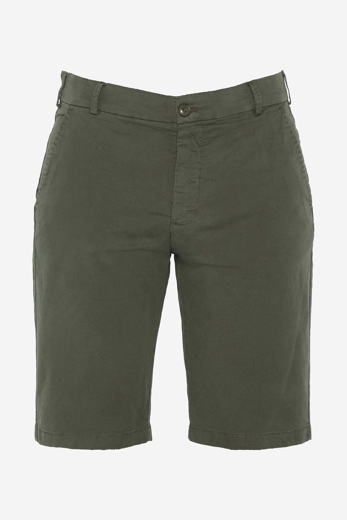 Men's khaki chino style shorts - Image n°2