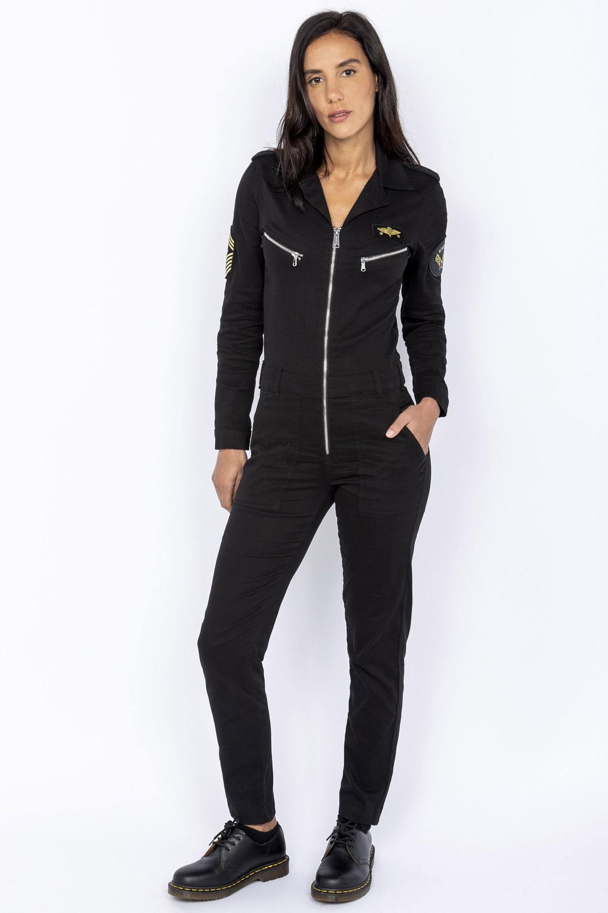 Women's black army jumpsuit - Image n°3