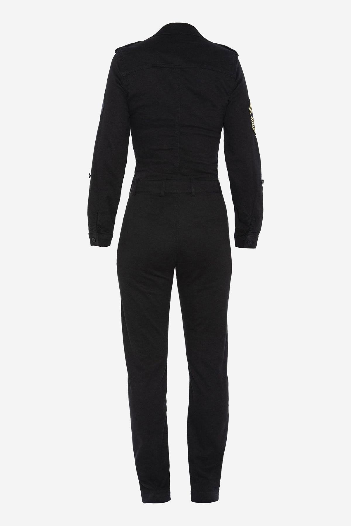 Women's black army jumpsuit - Image n°9