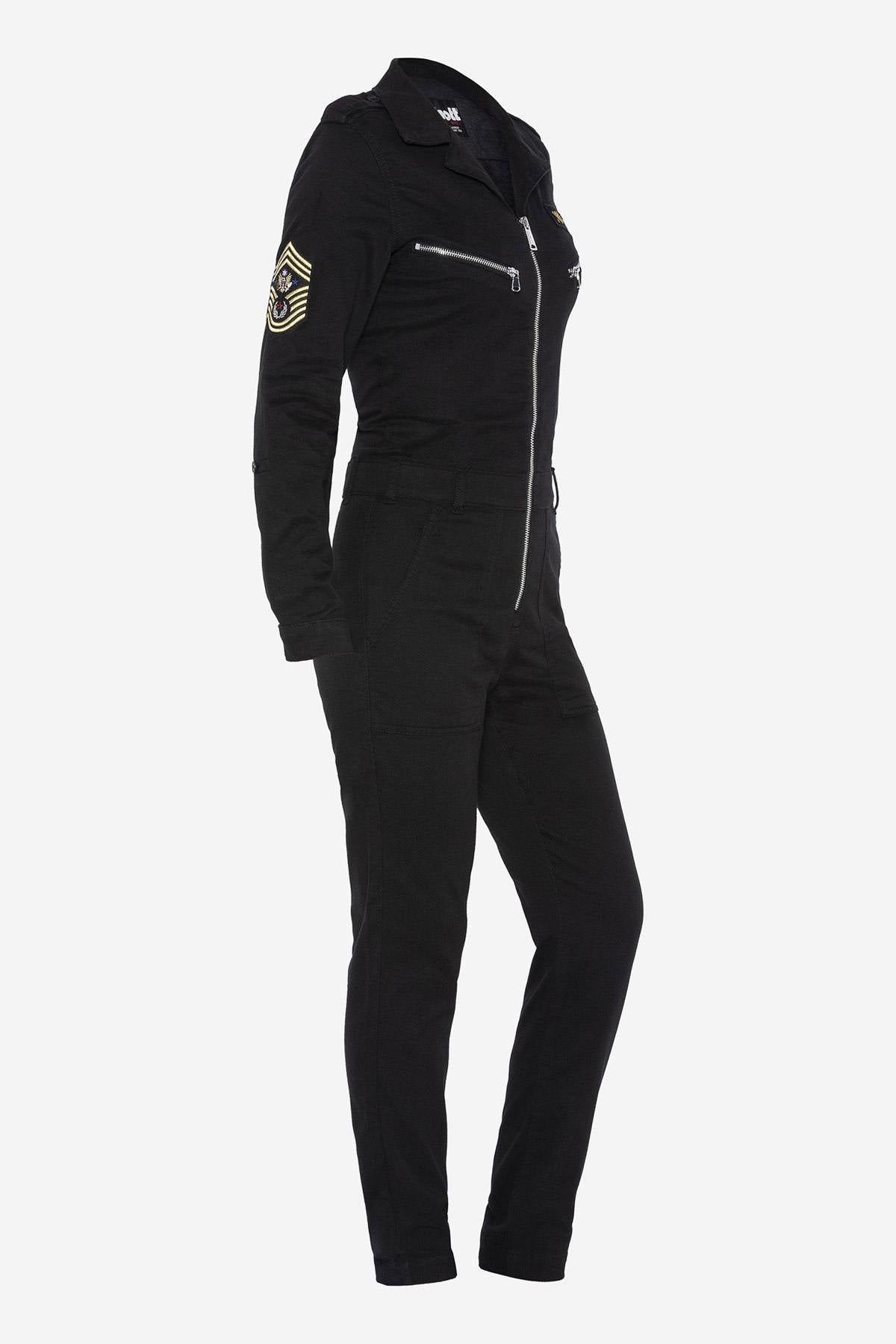 Women's black army jumpsuit - Image n°8