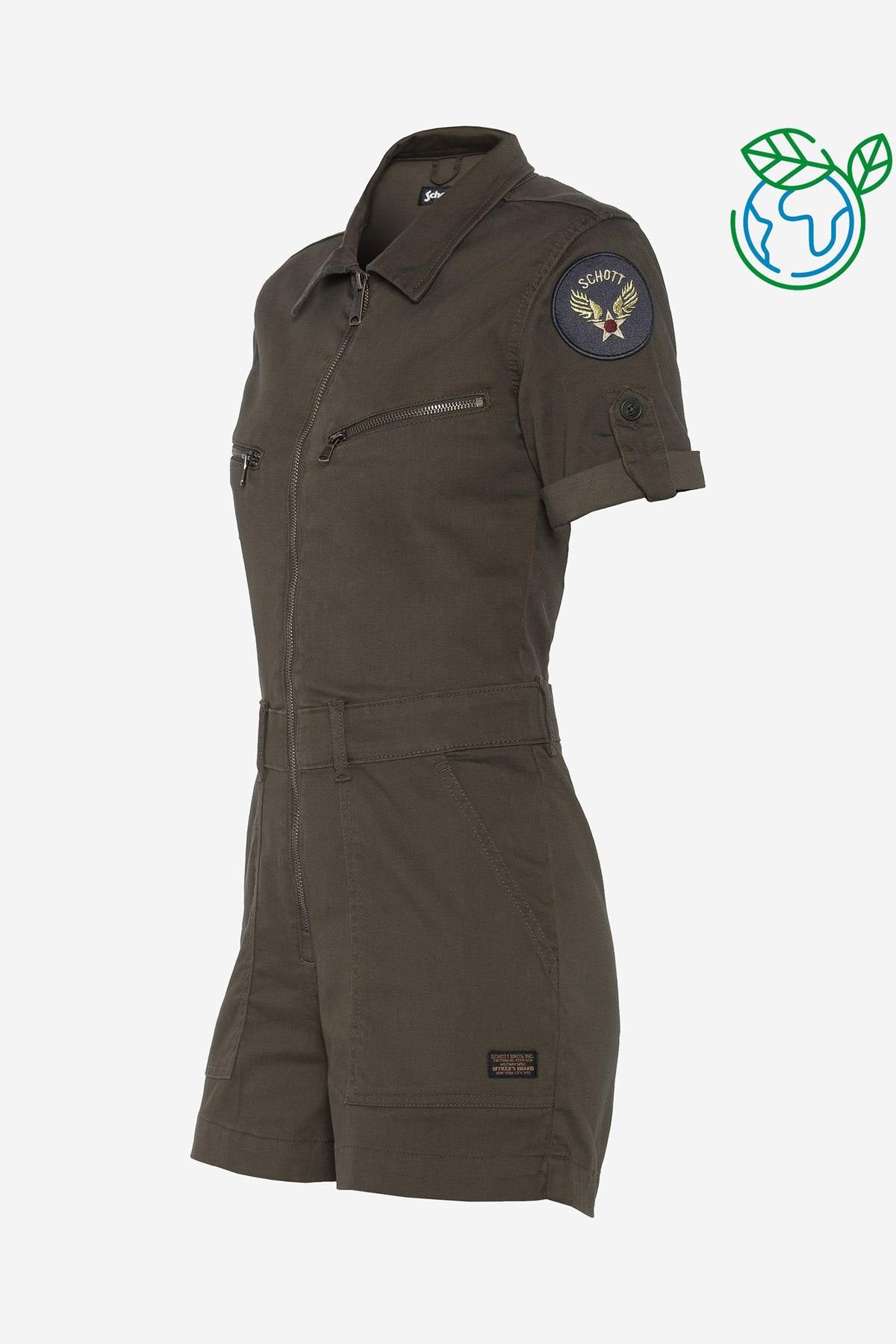 Khaki military style playsuit - Image n°6