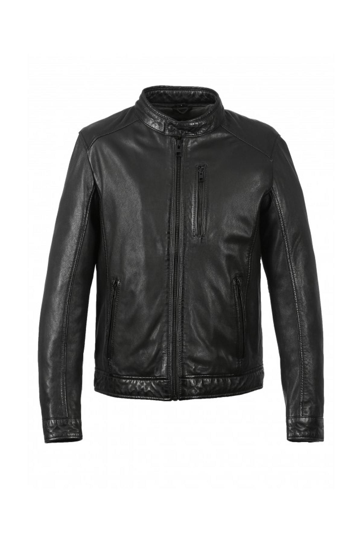 Black genuine leather jacket - Image n°8