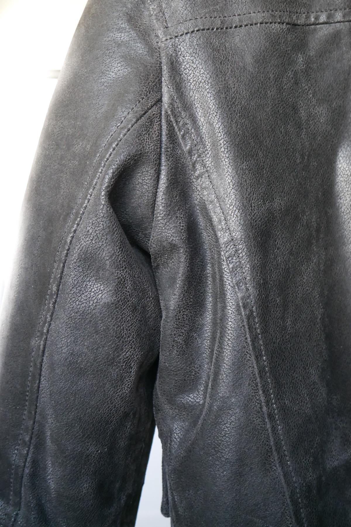 Men's hooded leather jacket - Image n°4