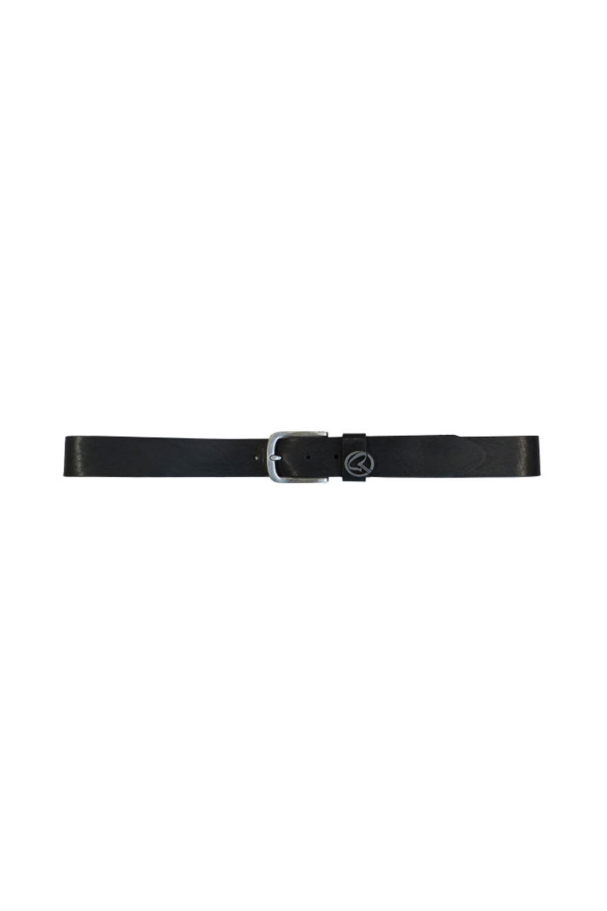 Black cowhide leather belt - Image n°1