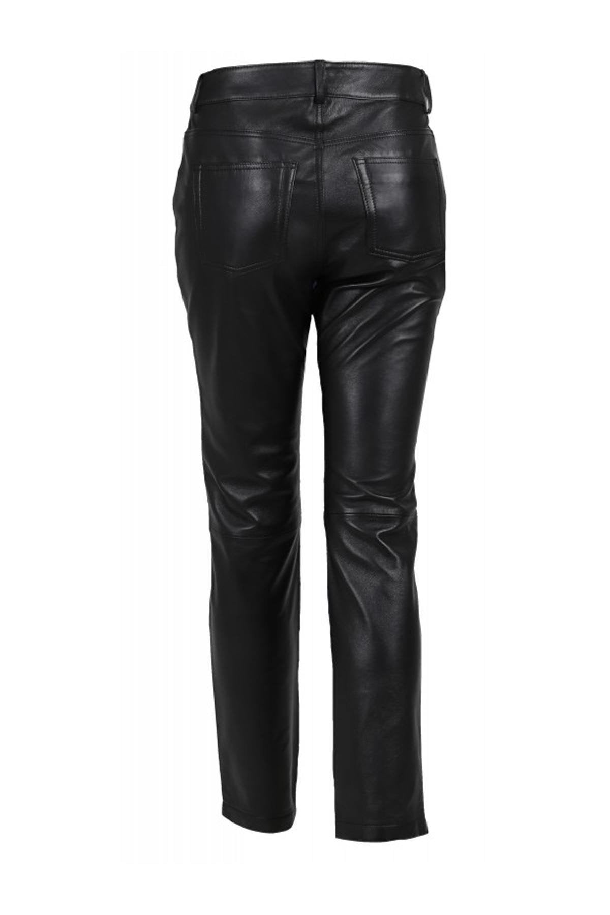 Straight pants in genuine leather - Image n°12