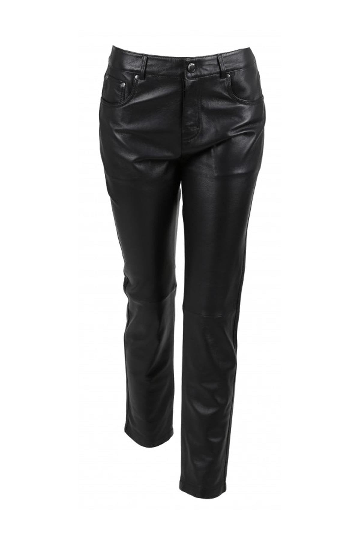 Straight pants in genuine leather - Image n°11