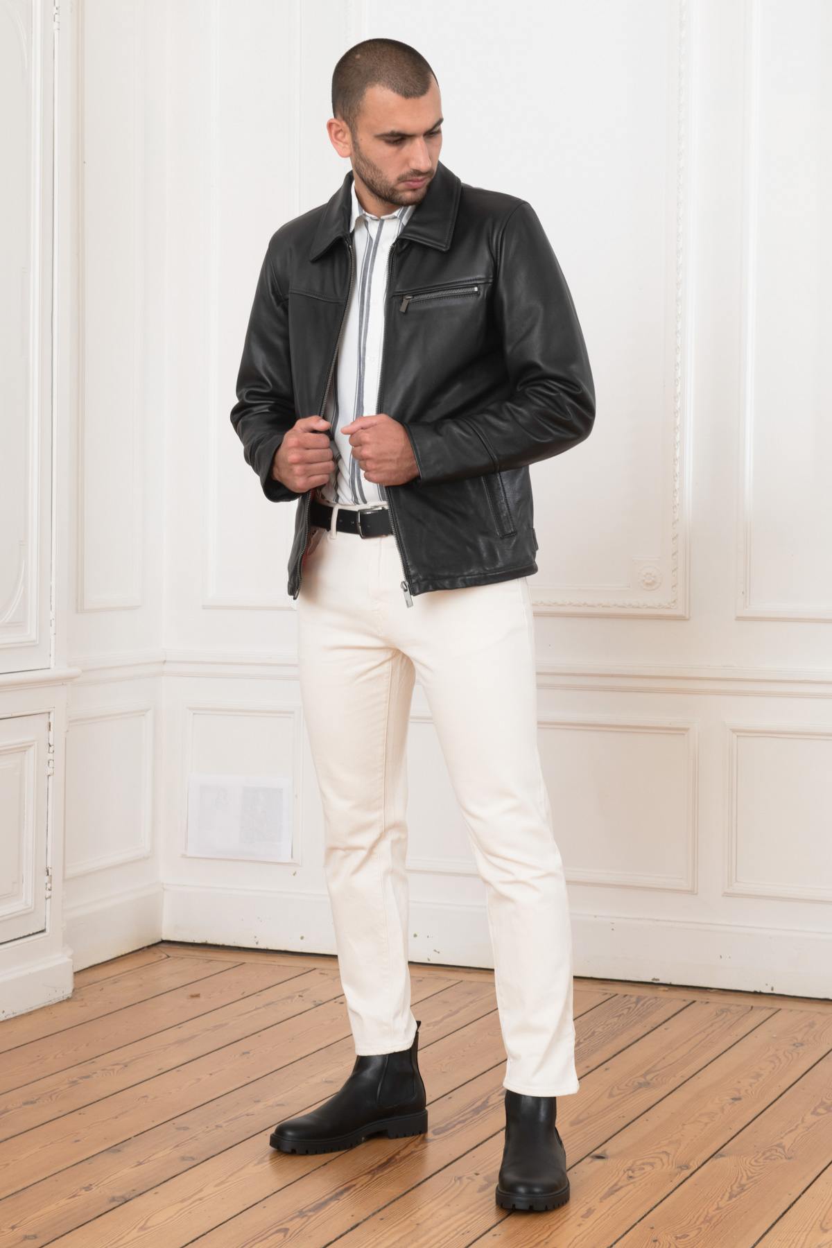 Men's jacket with shirt collar - Image n°1