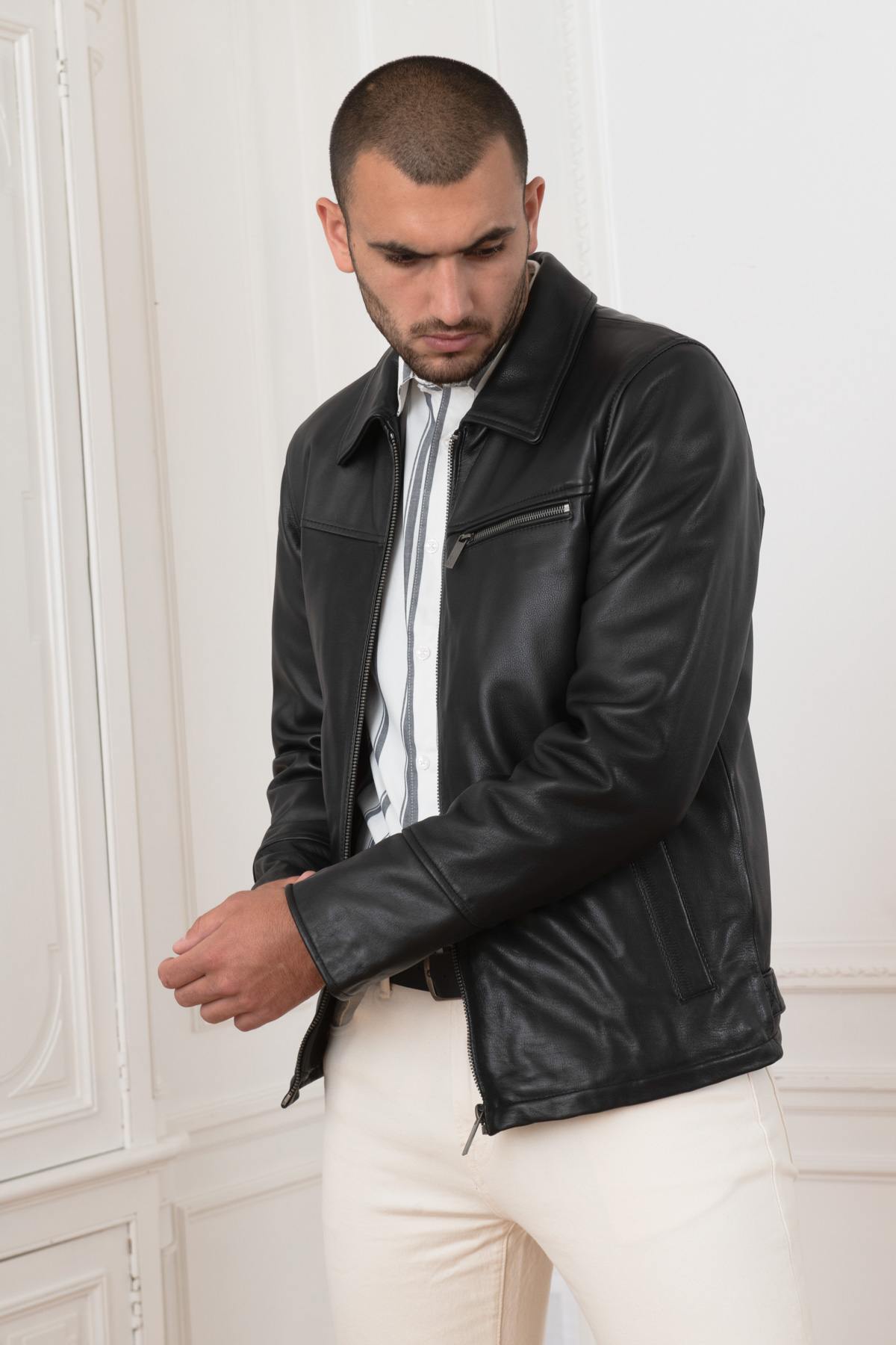 Men's jacket with shirt collar - Image n°2