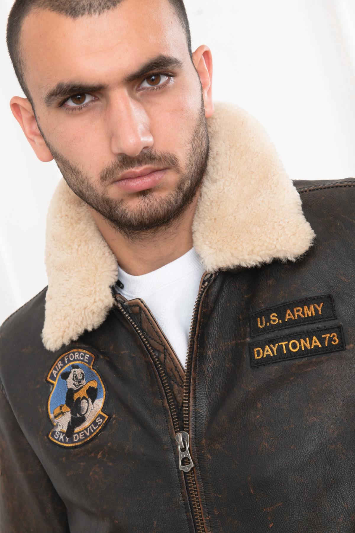 US Army distressed cowhide leather aviator - Image n°11