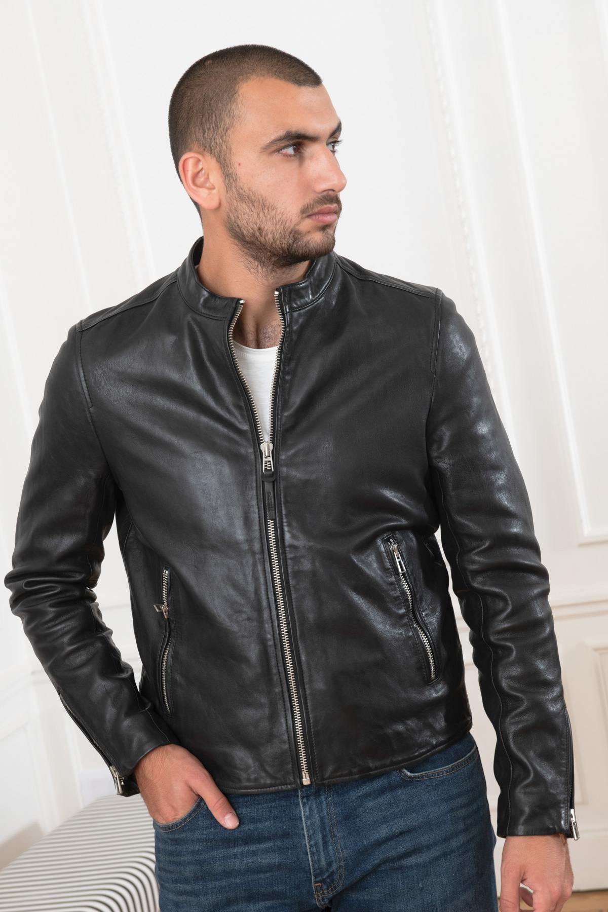 Eco-responsible leather jacket - Image n°5