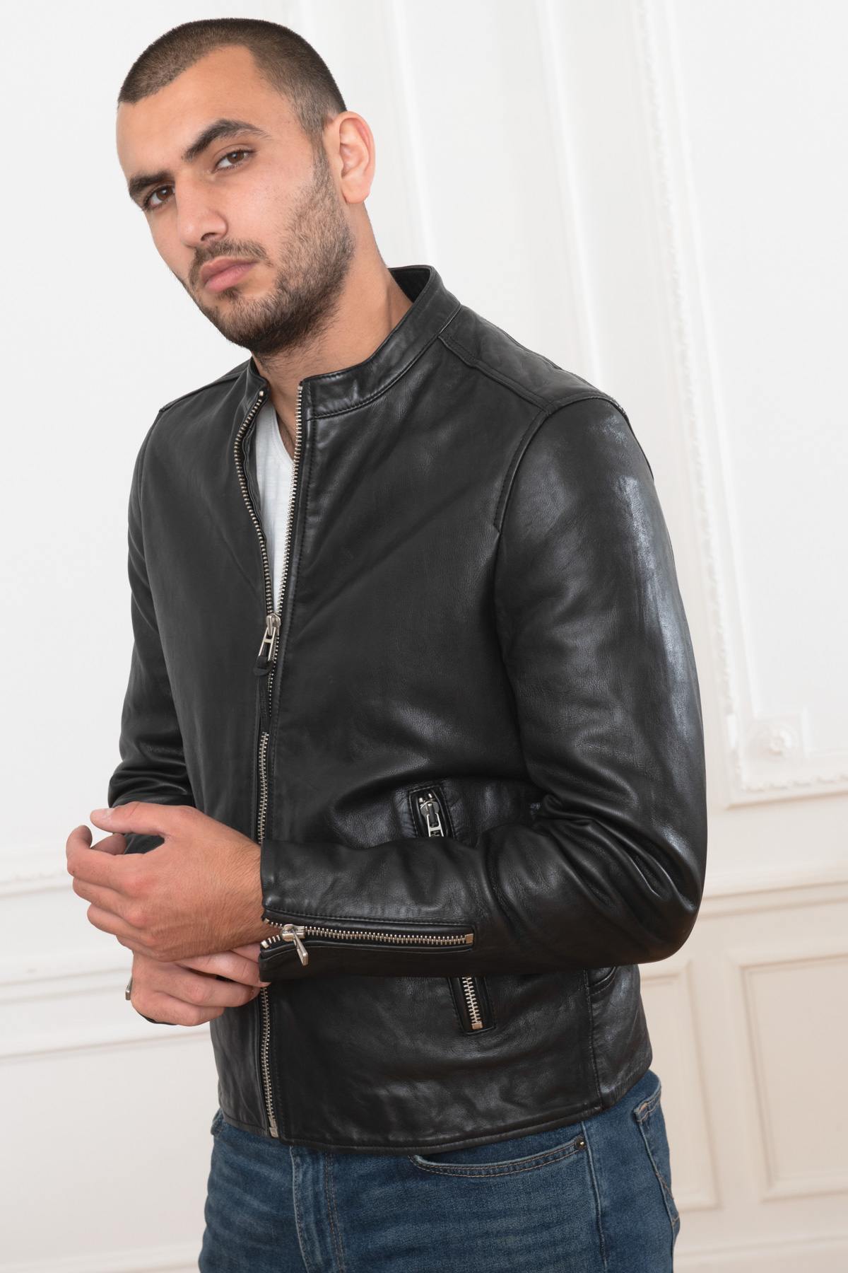 Eco-responsible leather jacket - Image n°1