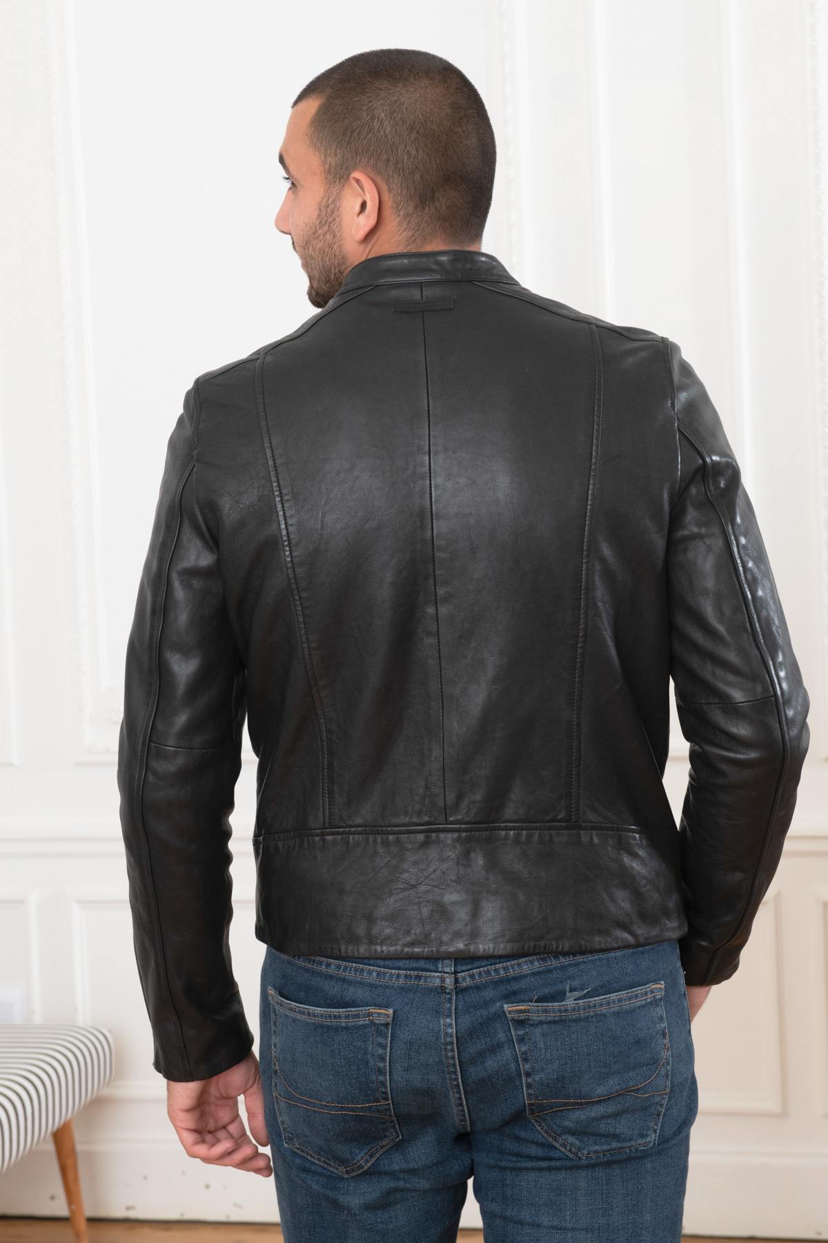 Eco-responsible leather jacket - Image n°7