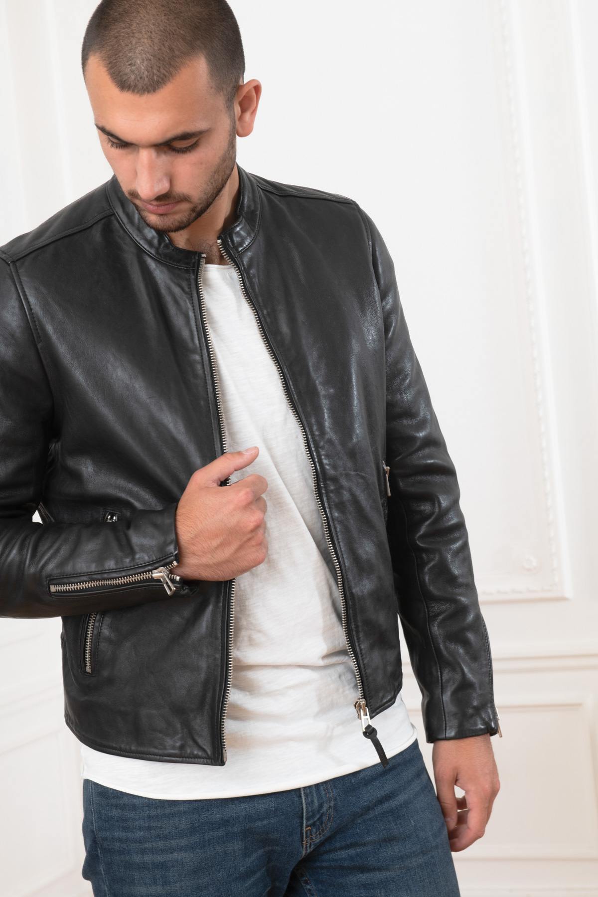 Eco-responsible leather jacket - Image n°4