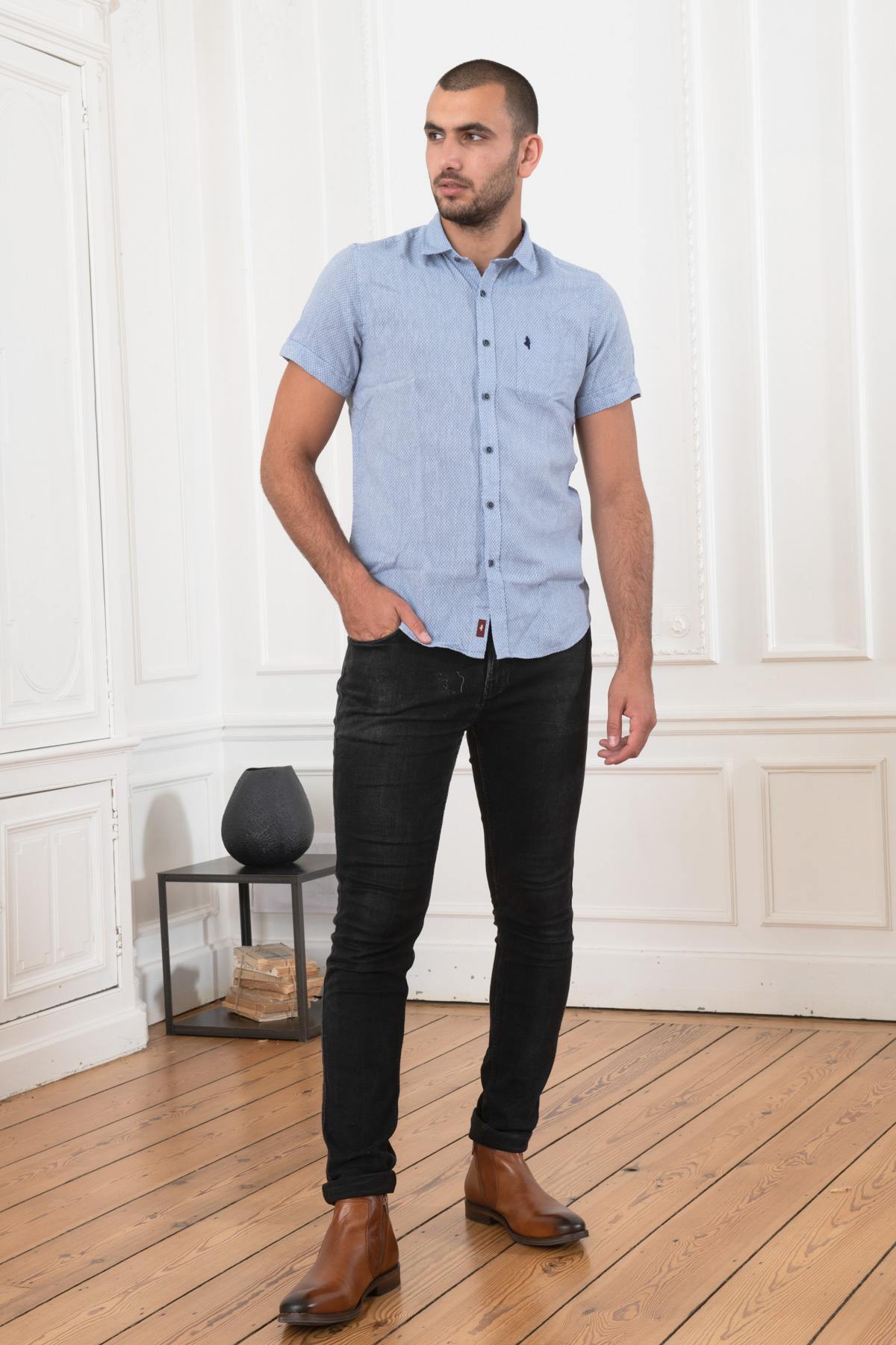 Sky Blue Short Sleeve Shirt - Image n°2