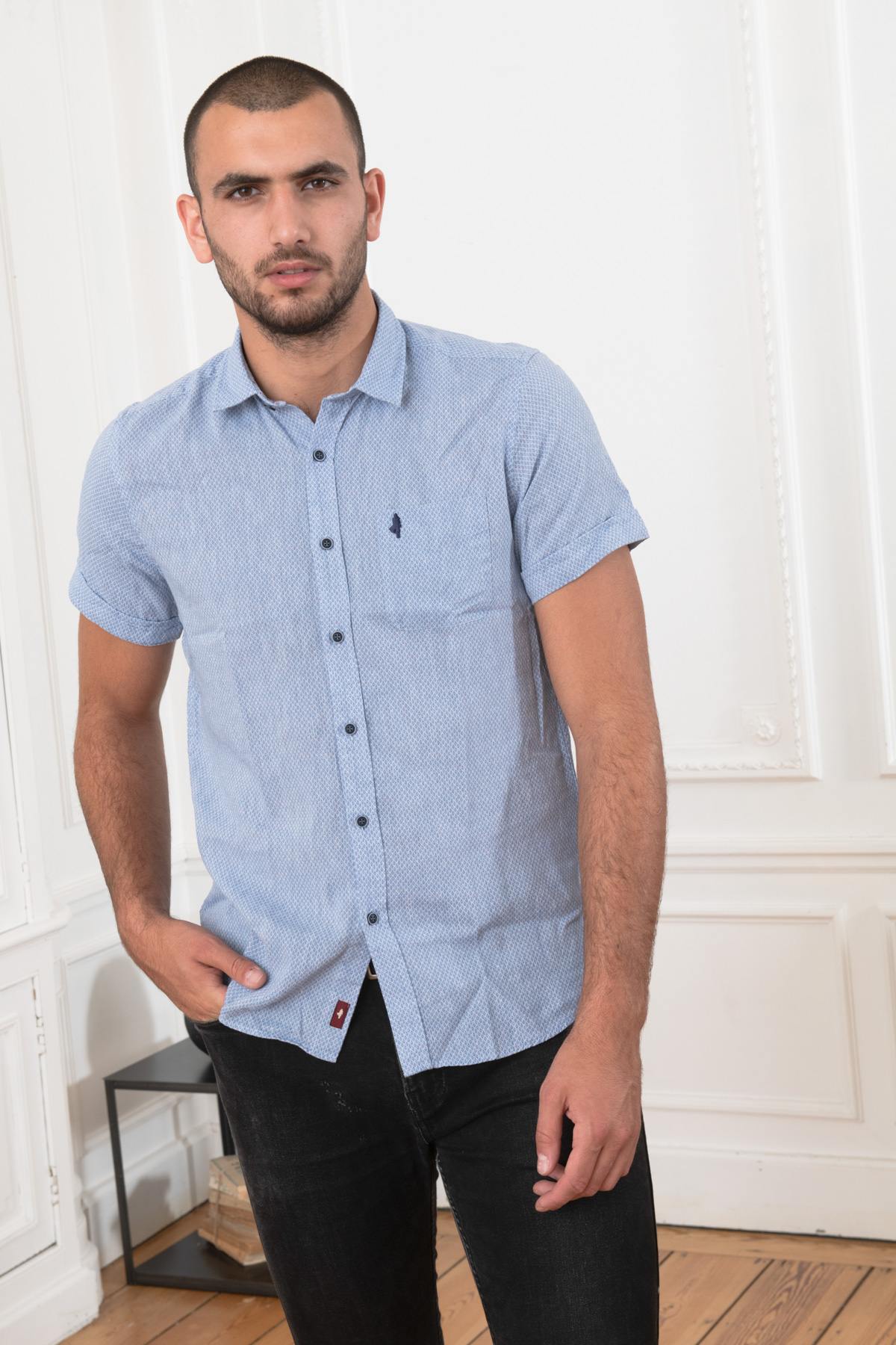 Sky Blue Short Sleeve Shirt - Image n°3