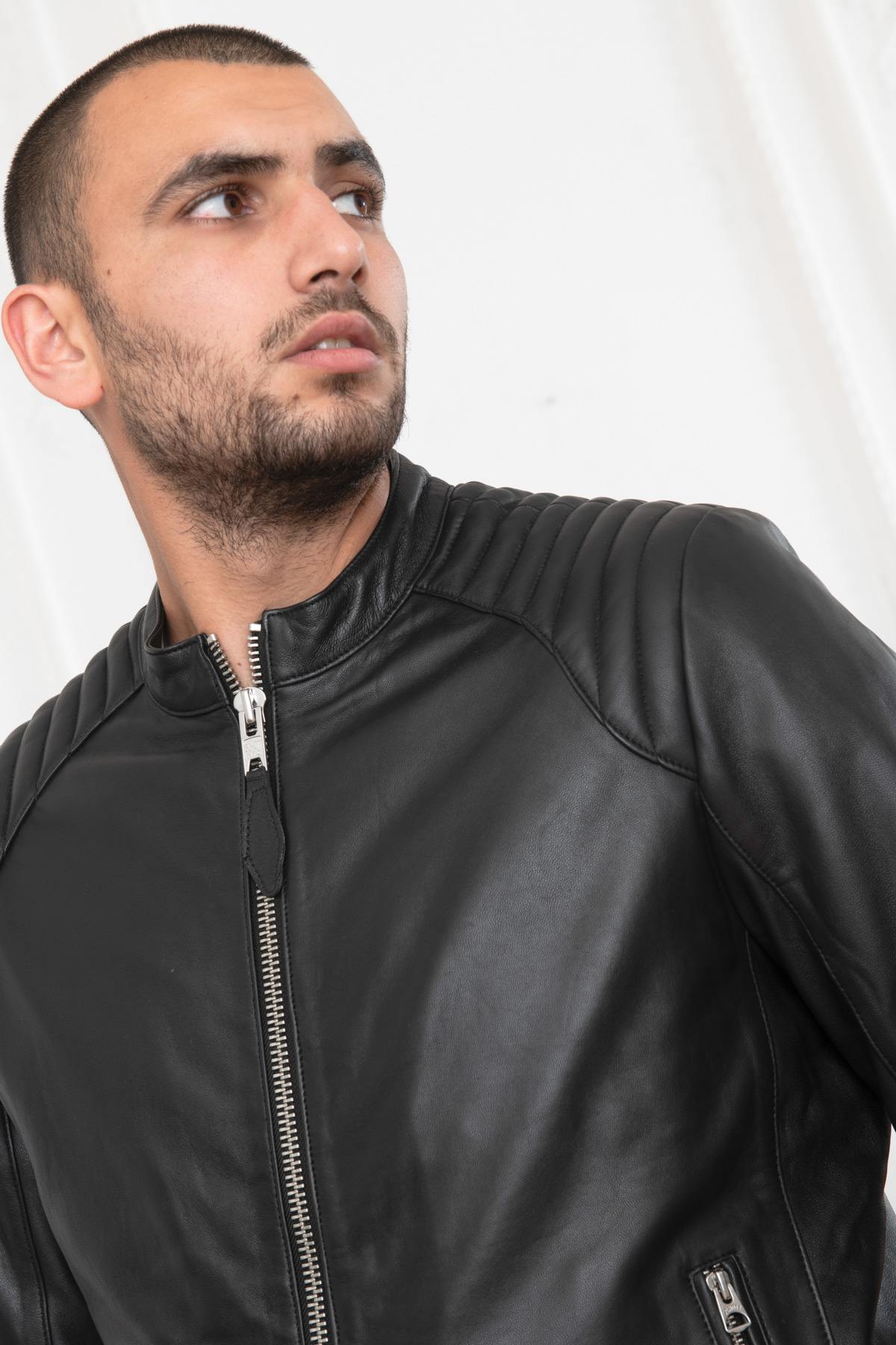 Black lambskin leather jacket - Image n°2