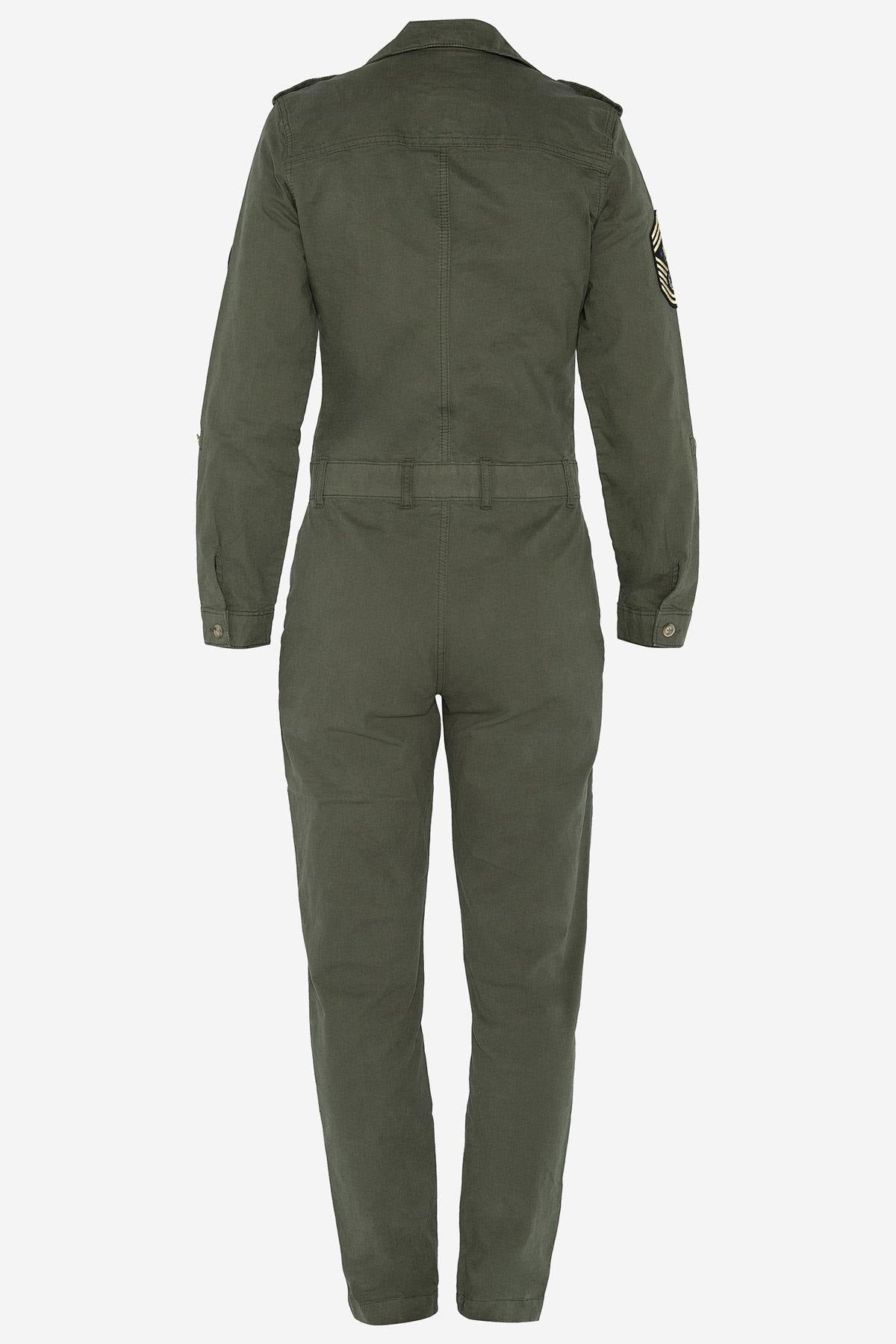 Women's khaki army jumpsuit - Image n°4