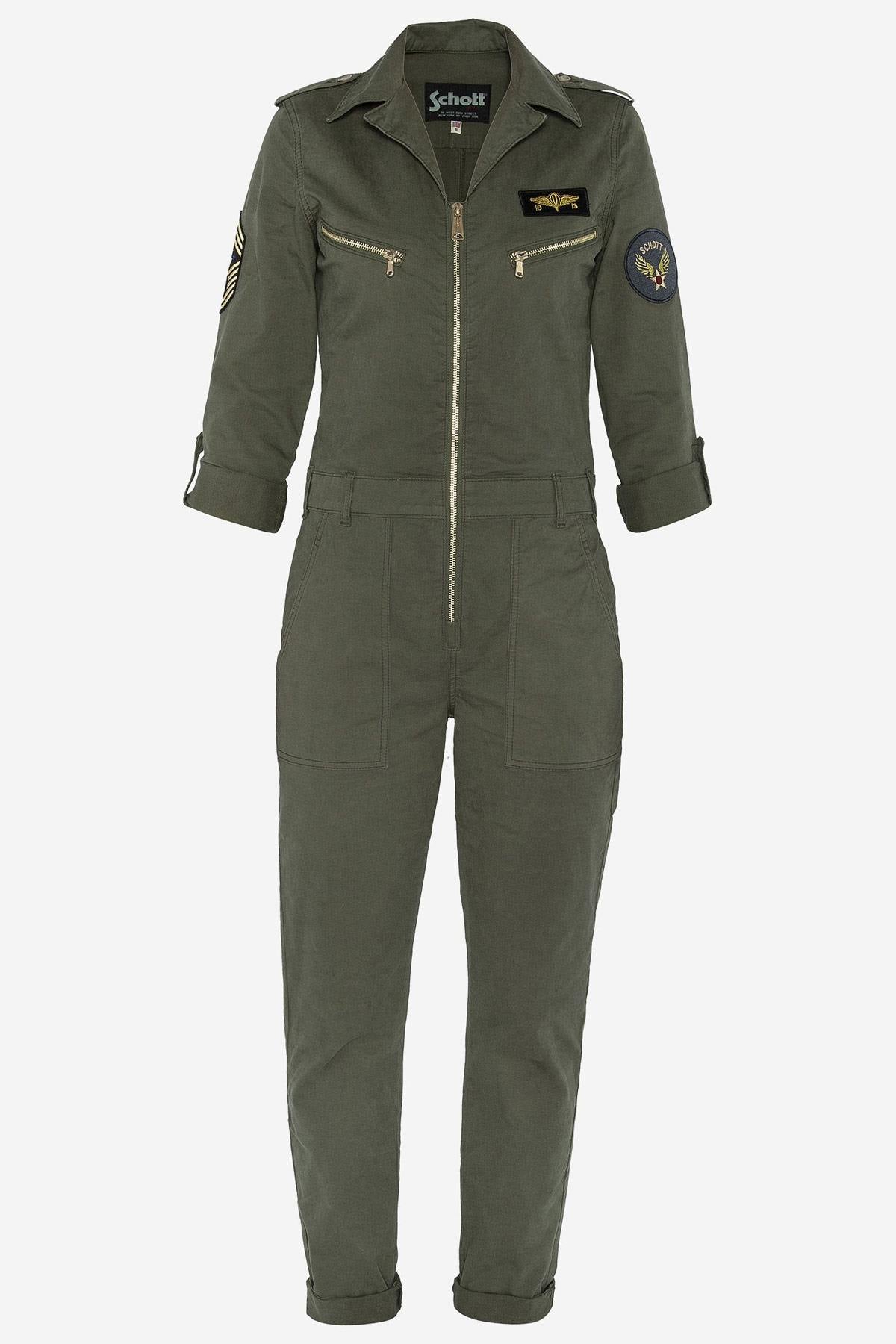 Women's khaki army jumpsuit - Image n°3