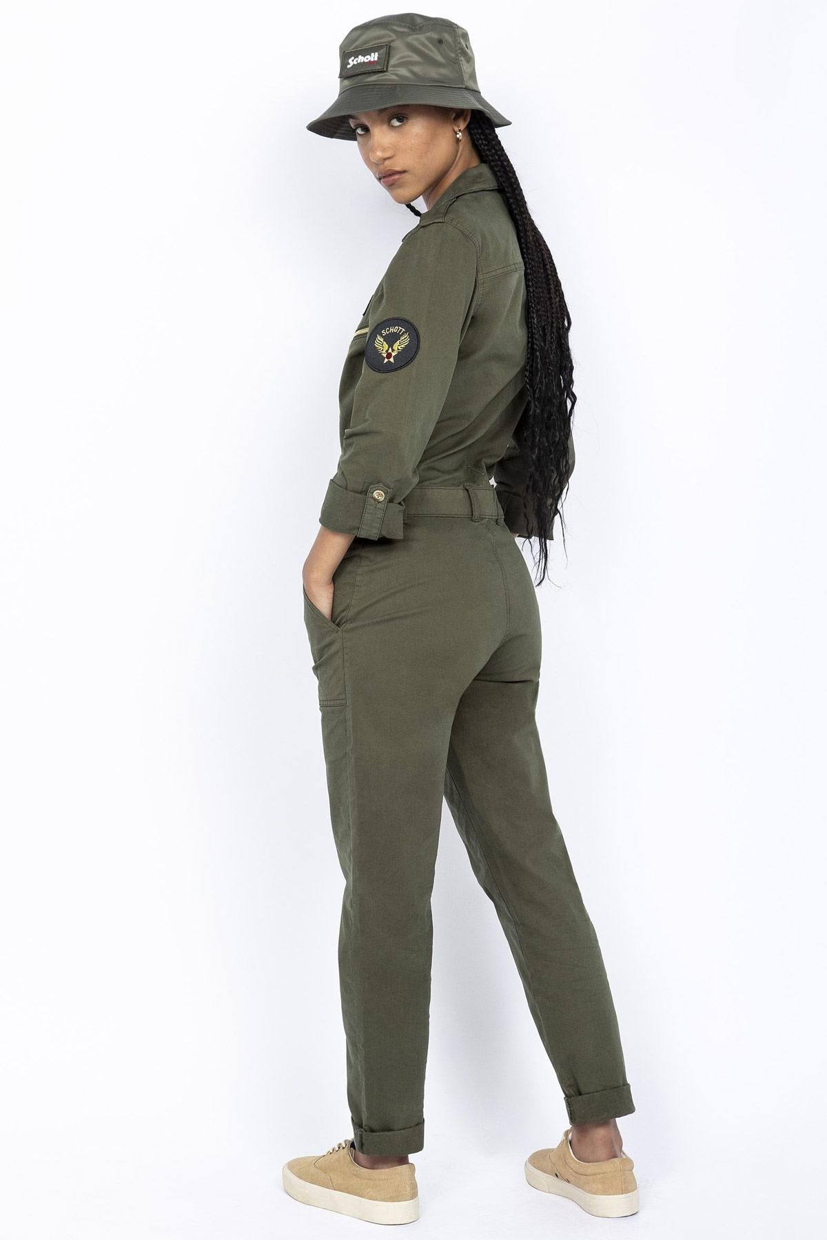 Women's khaki army jumpsuit - Image n°2