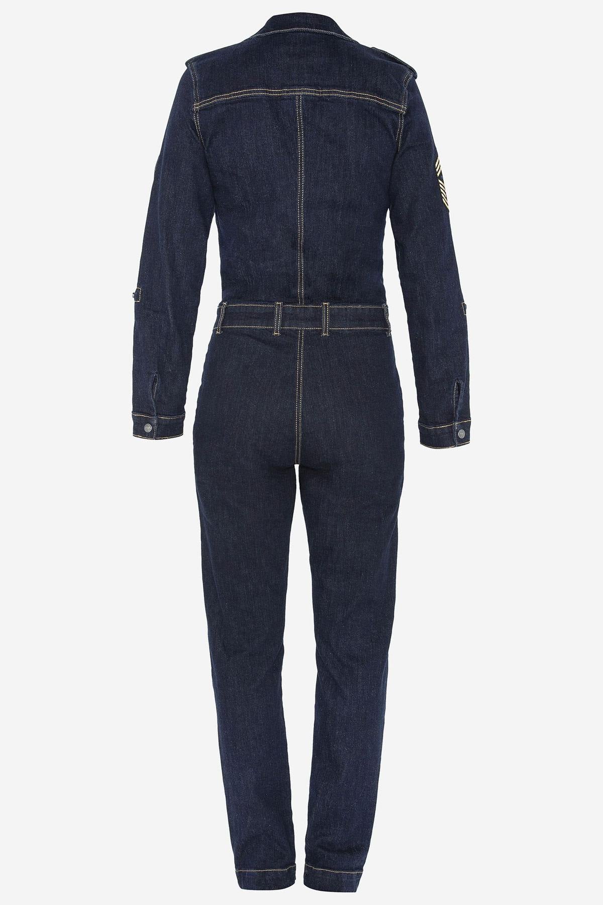 Army style denim jumpsuit - Image n°5