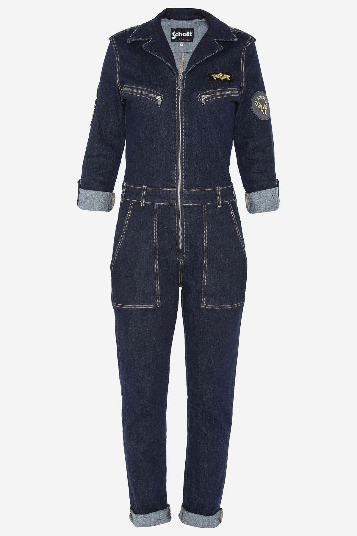 Army style denim jumpsuit - Image n°7