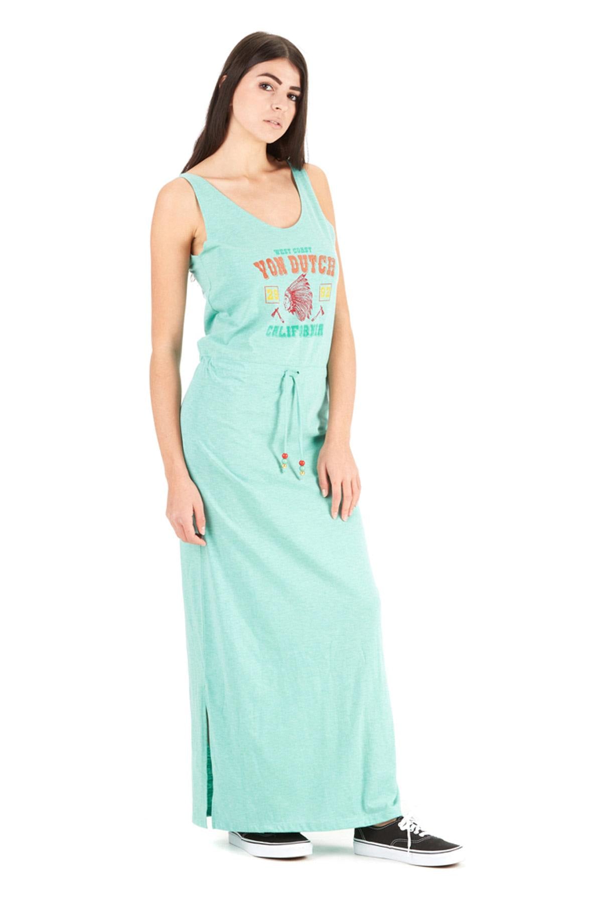 Turquoise blue women's dress - Image n°3