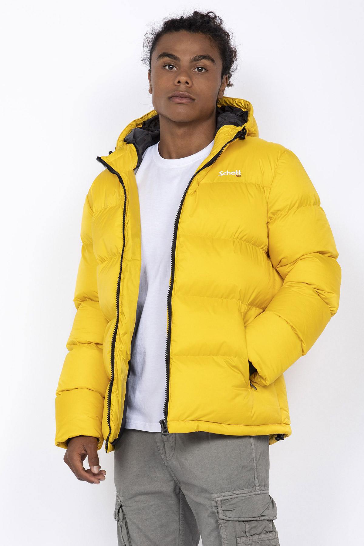 Yellow quilted down jacket - Image n°5