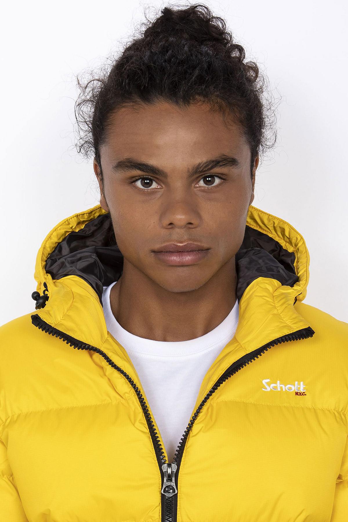 Yellow quilted down jacket - Image n°7