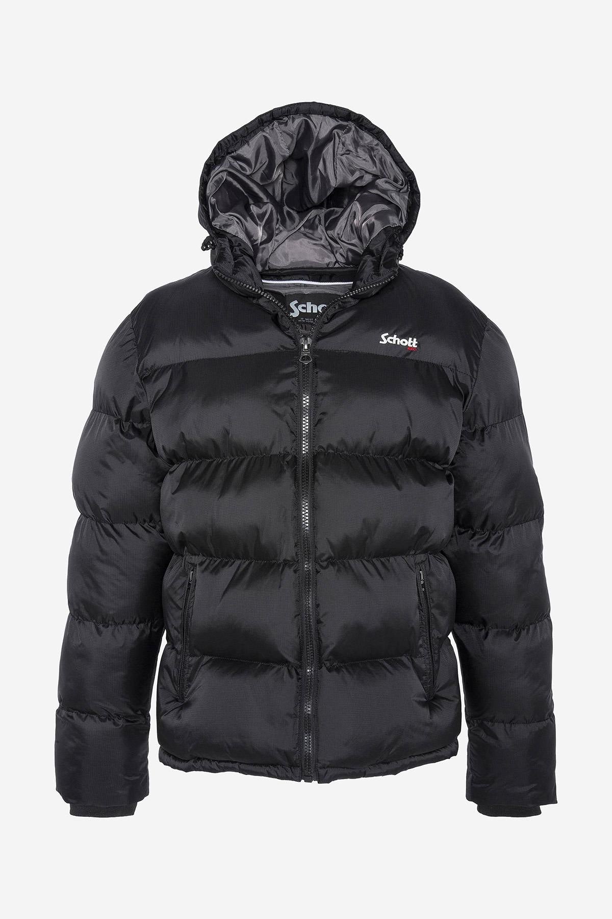 Black hooded down jacket - Image n°6