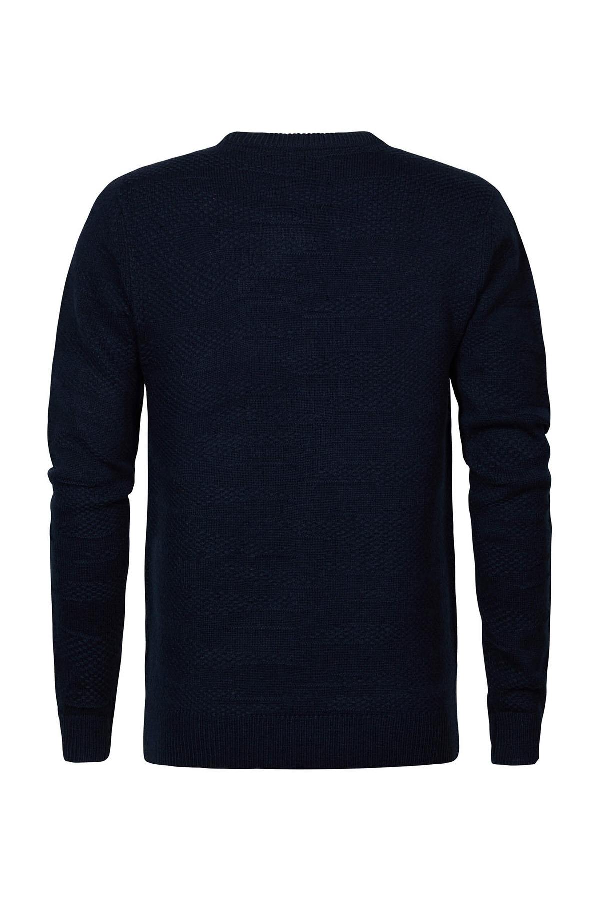 Navy blue round neck sweater - Image n°7