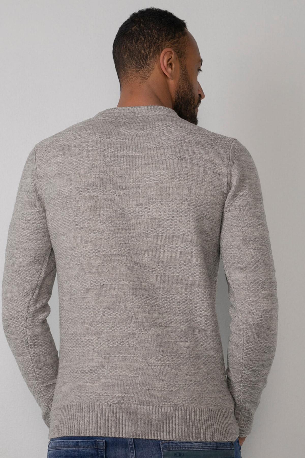 Light gray acrylic and wool sweater - Image n°3