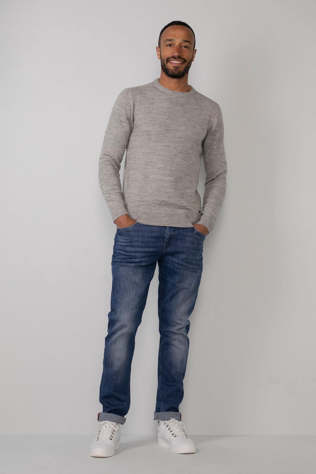 Light gray acrylic and wool sweater - Image n°2