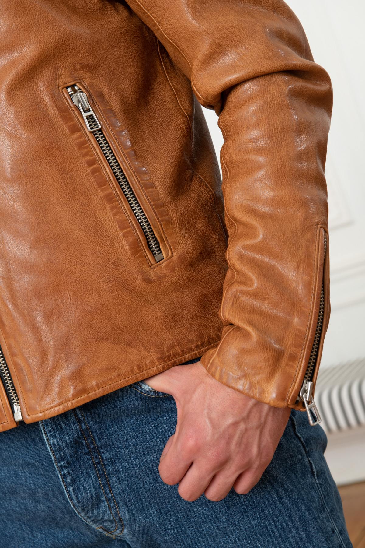 Eco-responsible leather jacket - Image n°8